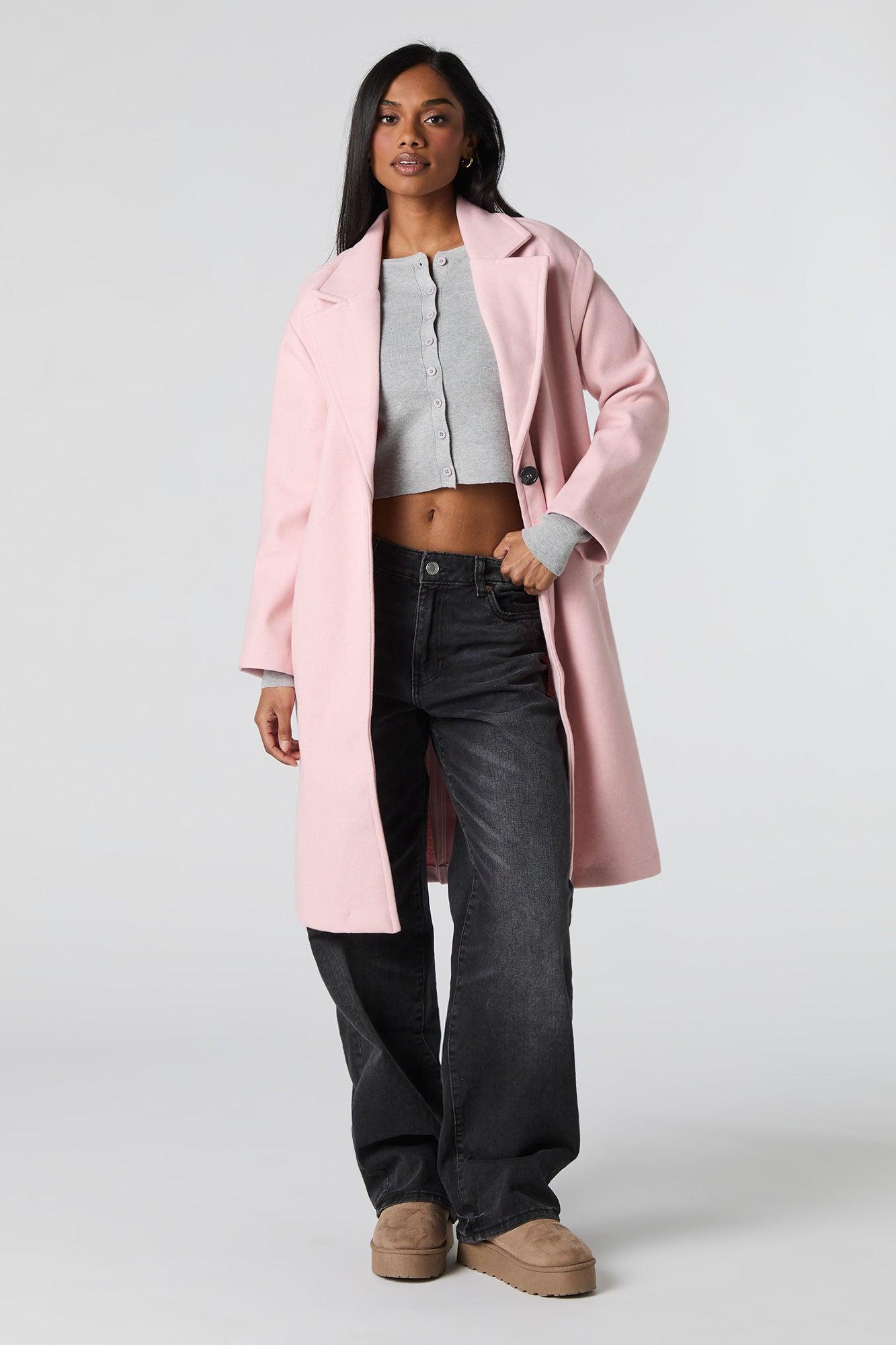 Single Button Collared Midi Coat Female Product Image