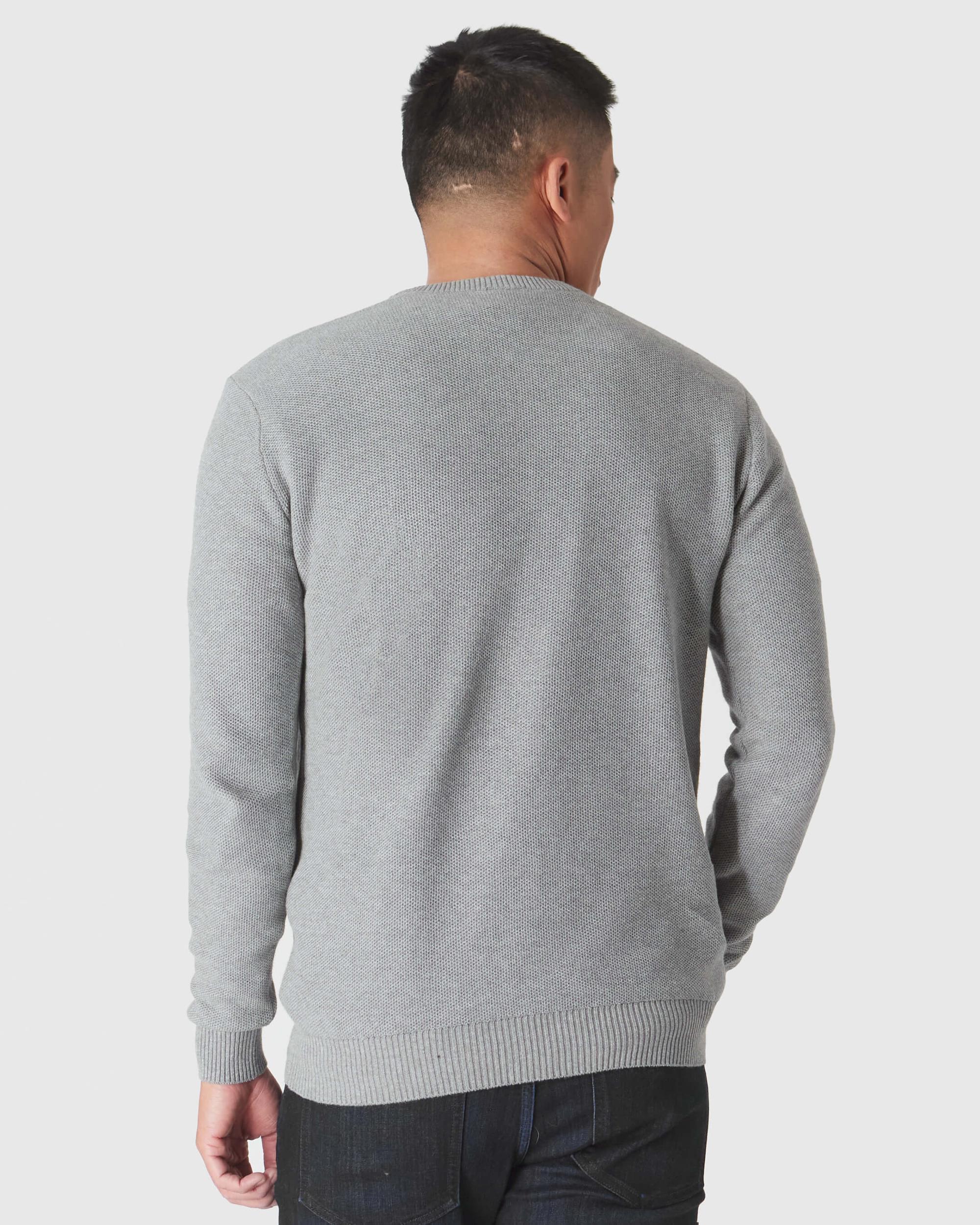 Heather Gray Pique Crew Sweater Product Image