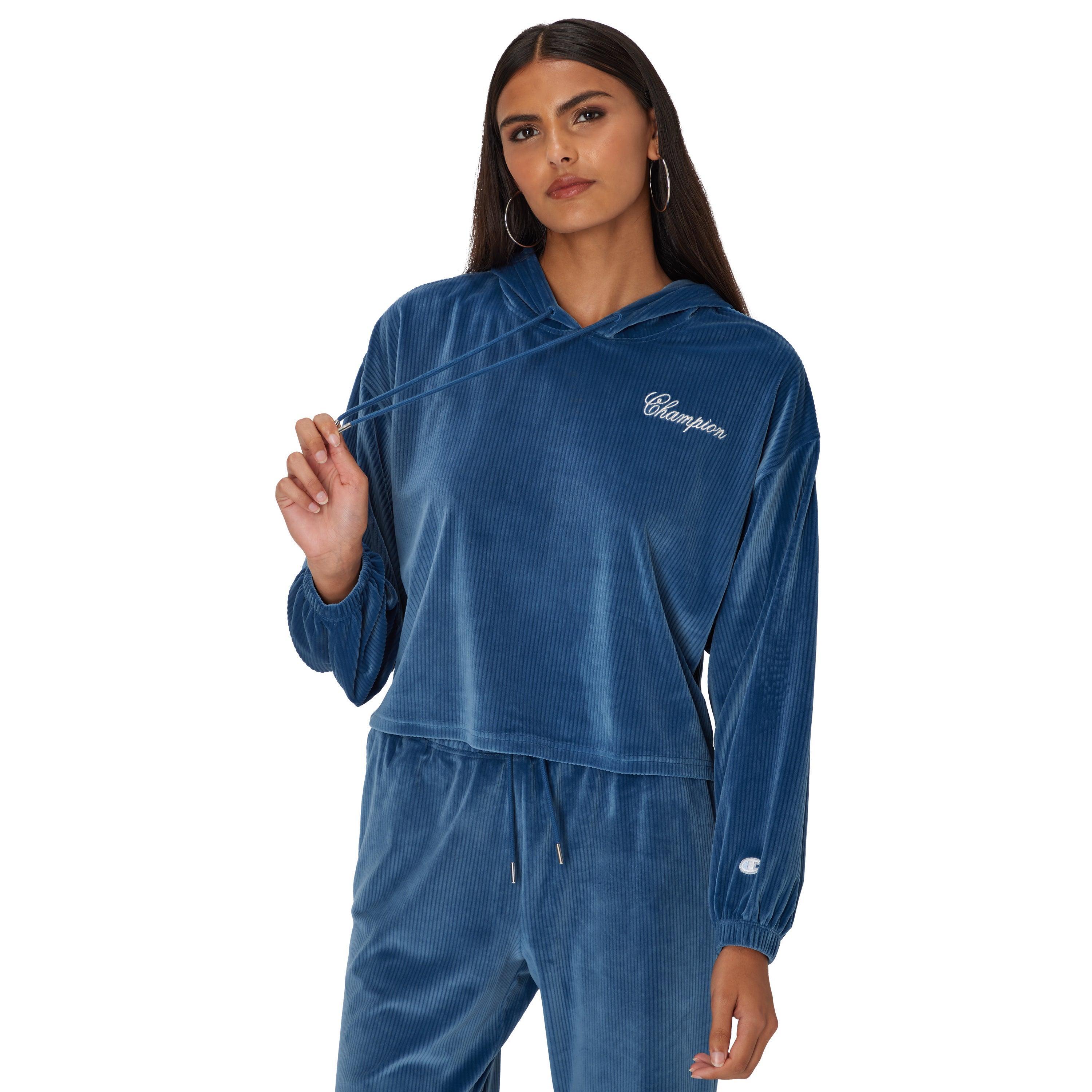 Women's Champion® Soft Touch Corduroy Pullover Hoodie, Size: XL, Silver Spotlight Product Image