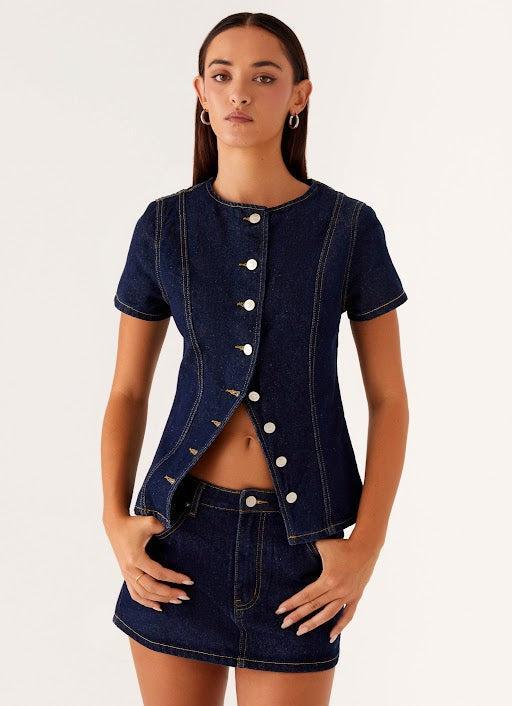 Jagger Top - Indigo Product Image