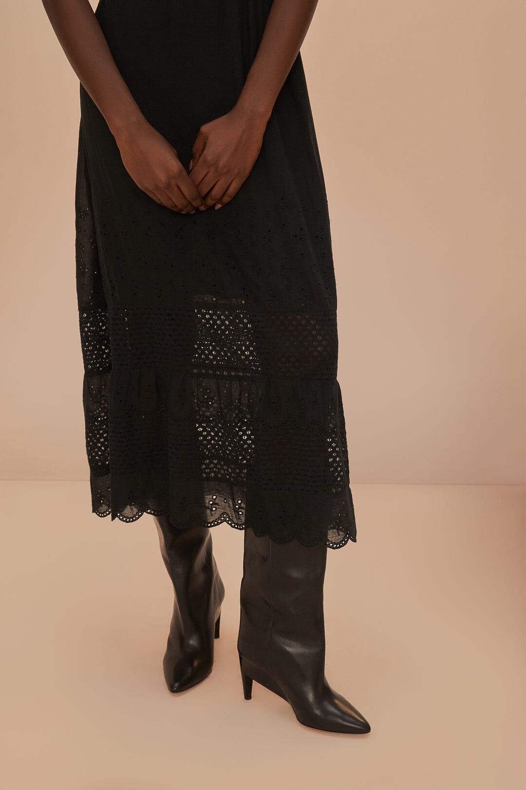 Black Lace Crochet Dress, BLACK / XXS Product Image