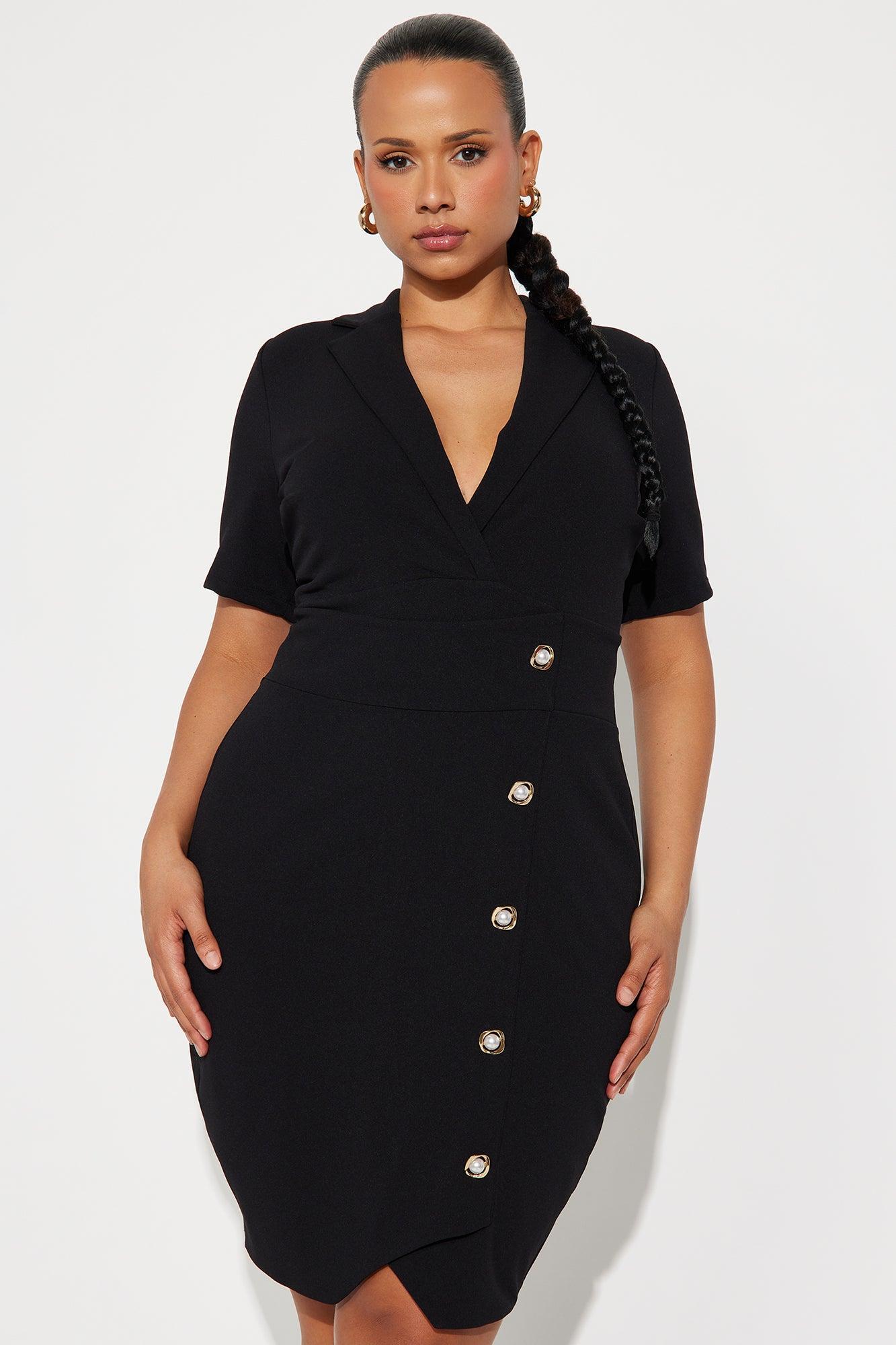 Gia Collar Mini Shirt Dress - Black Product Image