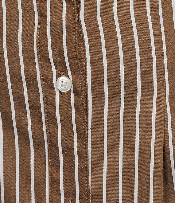J.McLaughlin Whit Stripe Print Point Collar Long Sleeve Shirt Dress Product Image