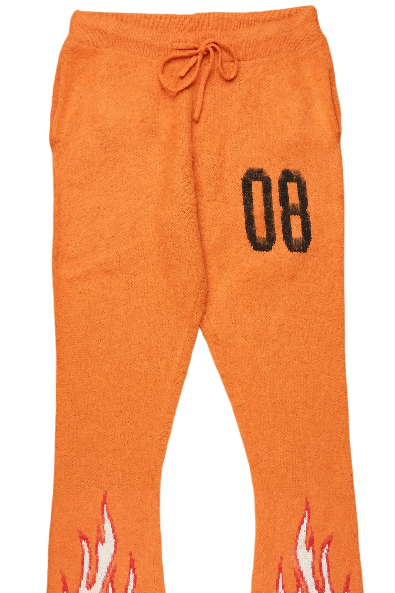 Holger Orange/Cream Graphic Stacked Flare Mohair Track Pant Male Product Image