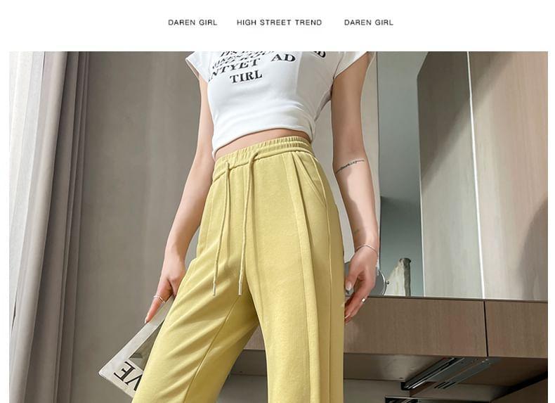 Drawstring Waist Plain Flared Pants (Various Designs) Product Image