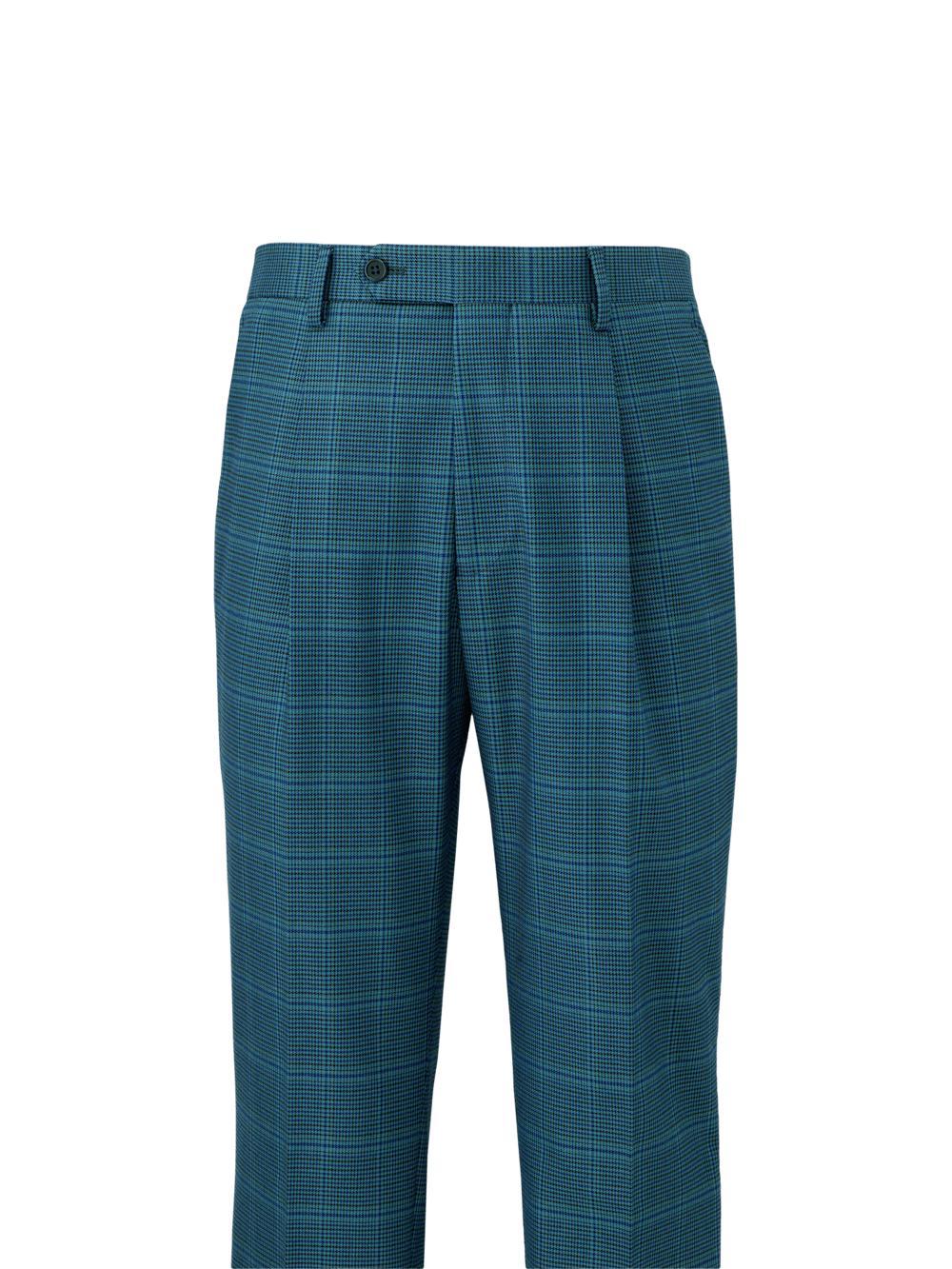 Wool Stretch Single Pleat Suit Pants - Slate Purple Product Image