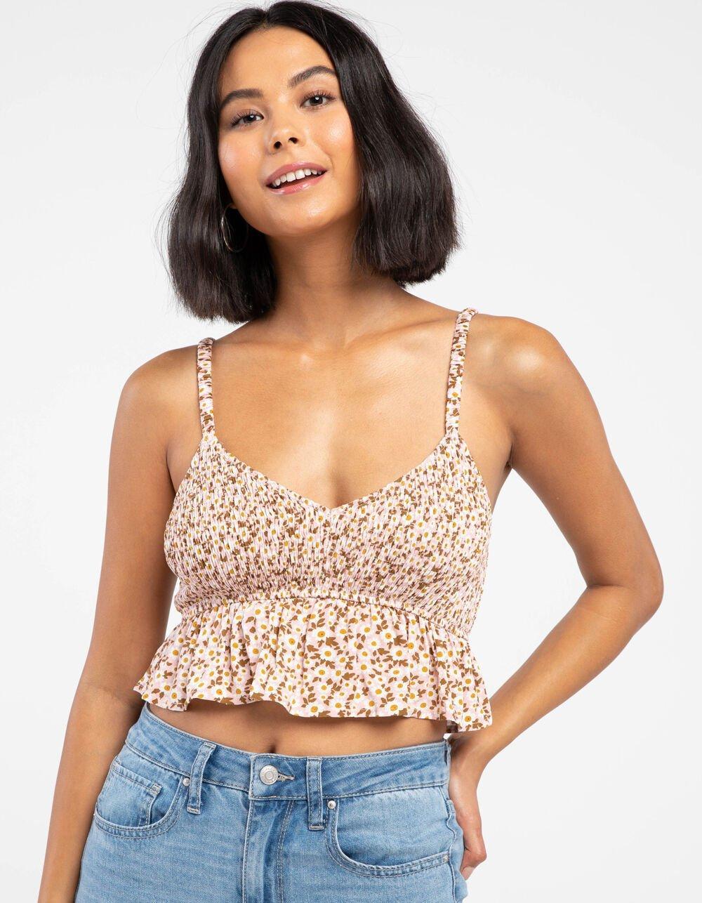 RSQ Floral Womens Babydoll Top - PINK Product Image