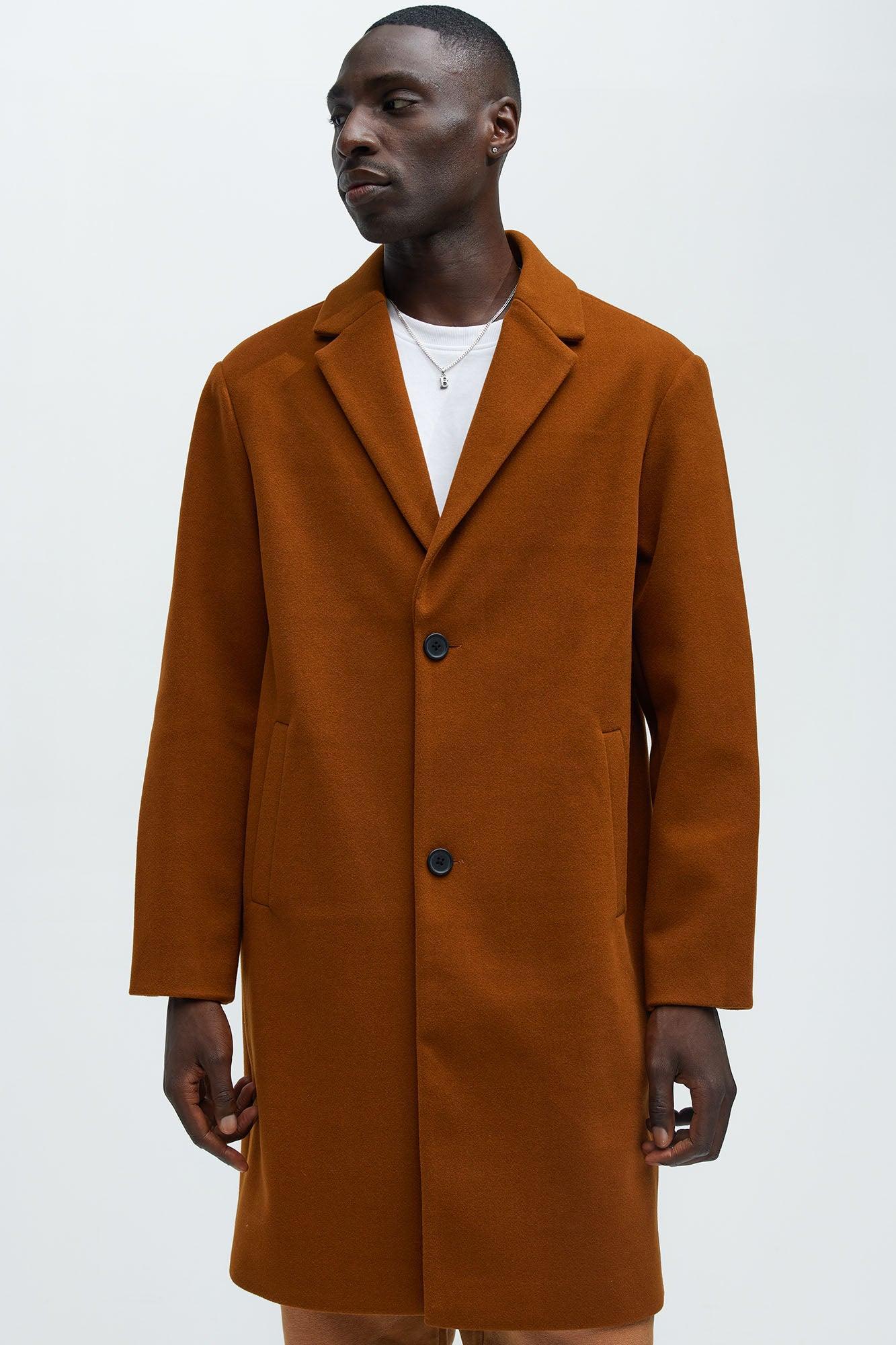 Tomsk Wool Long Coat - Brown Male Product Image