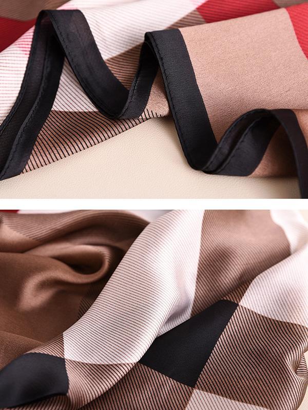 Chic Plaid Silk Imitation Shawl&Scarf Product Image