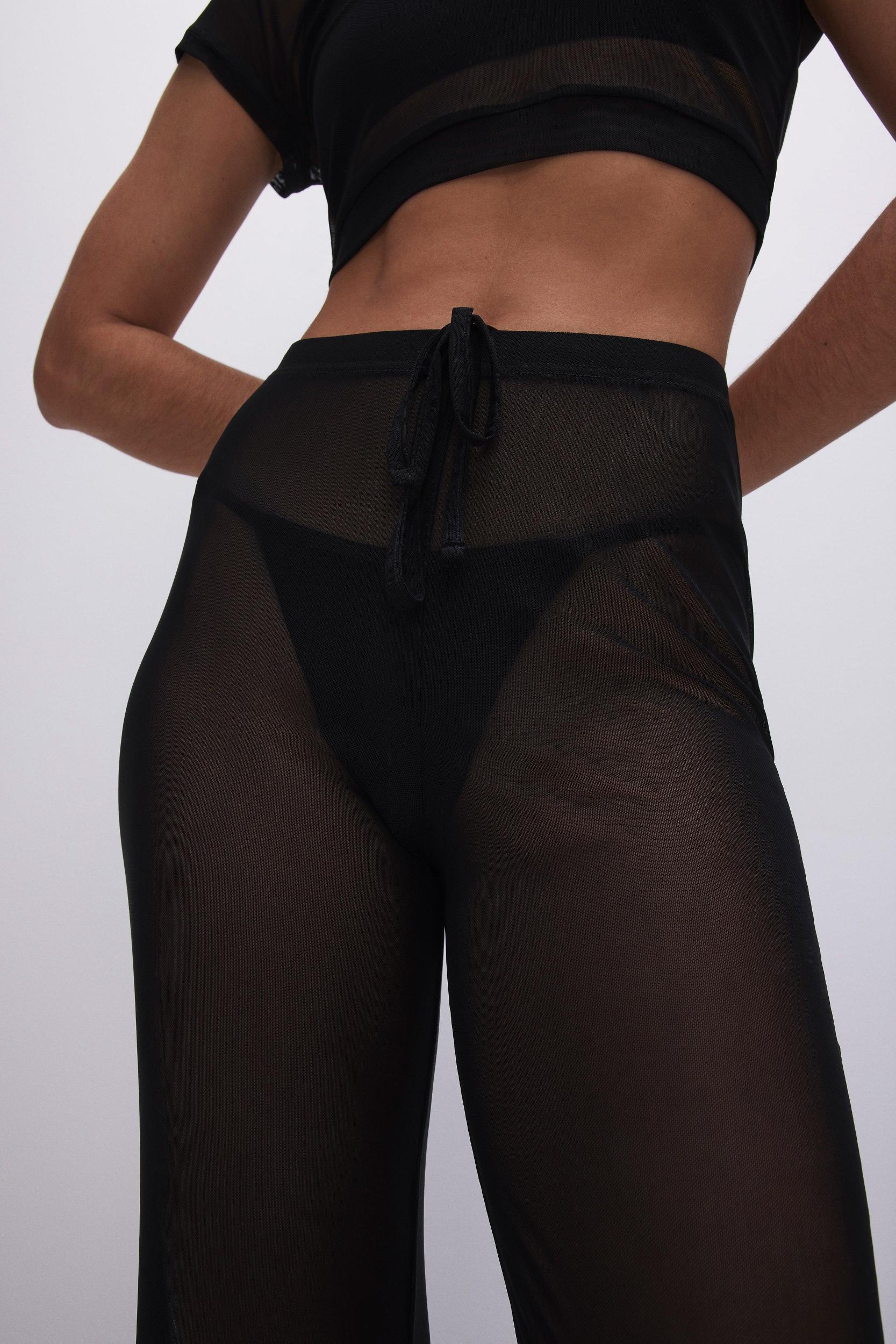 MESH WIDE PANTS | BLACK001 Product Image
