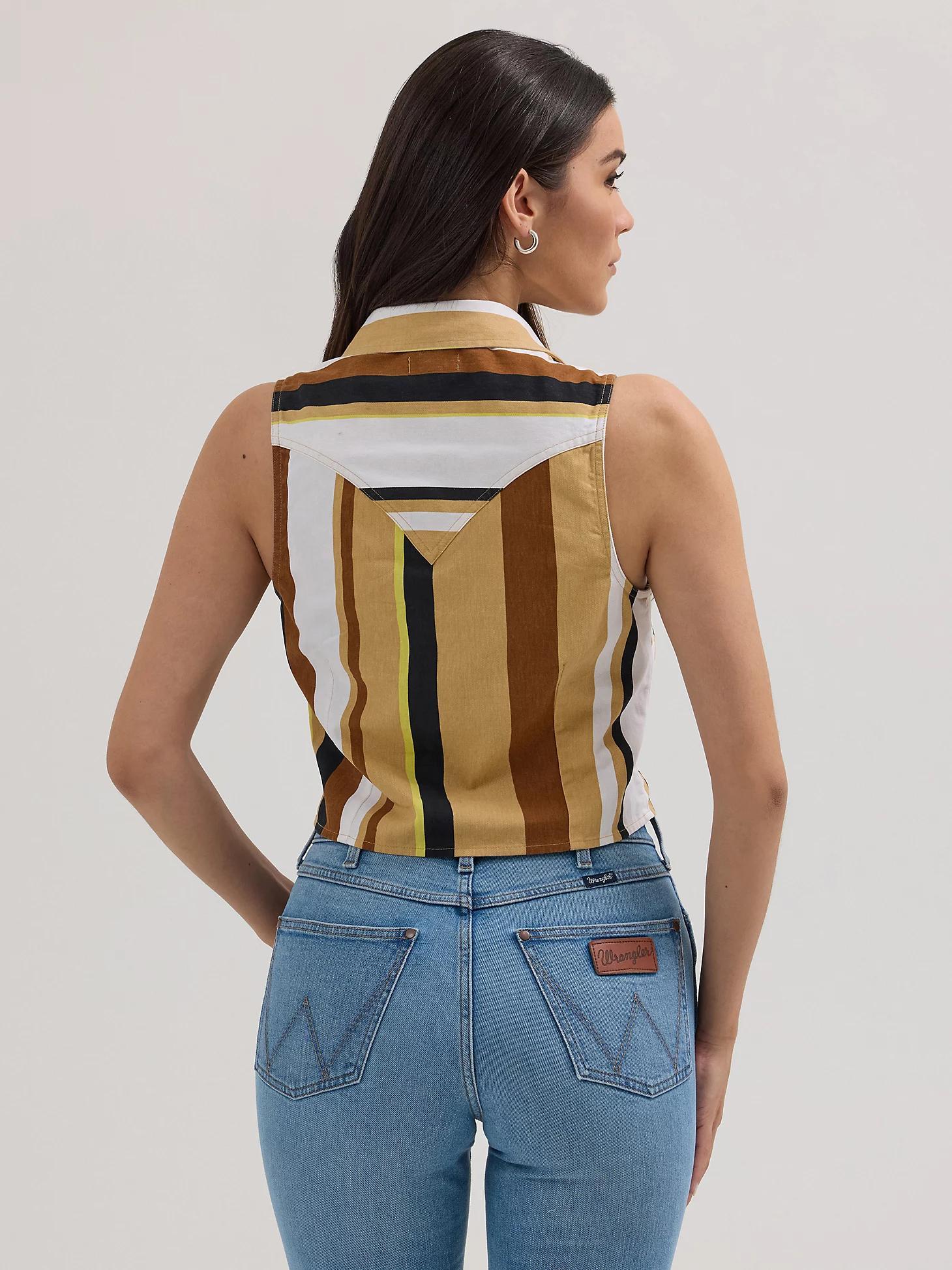 Women's Wrangler Brushpopper Stripe Slim Crop Snap Tank | Women's TOPS | Wrangler® Product Image