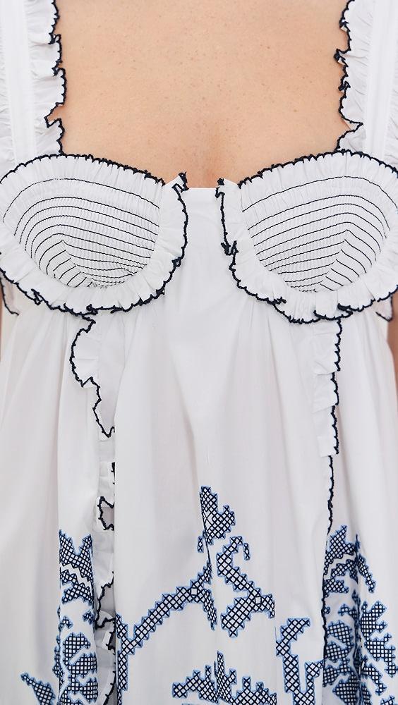 ALÉMAIS Hazel Smocked Embroidered Dress | Shopbop Product Image