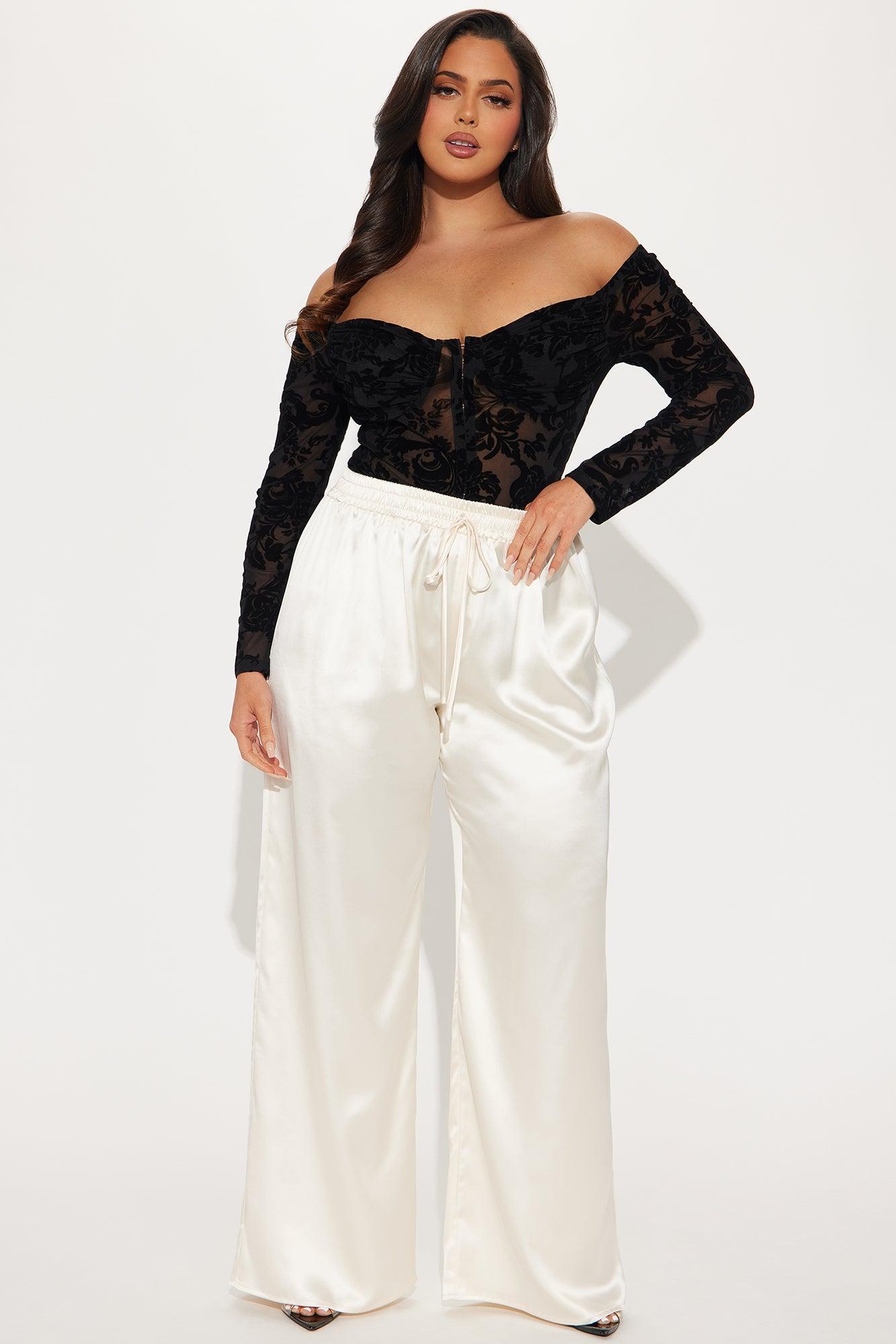 Elevate You Satin Pant - Cream Product Image