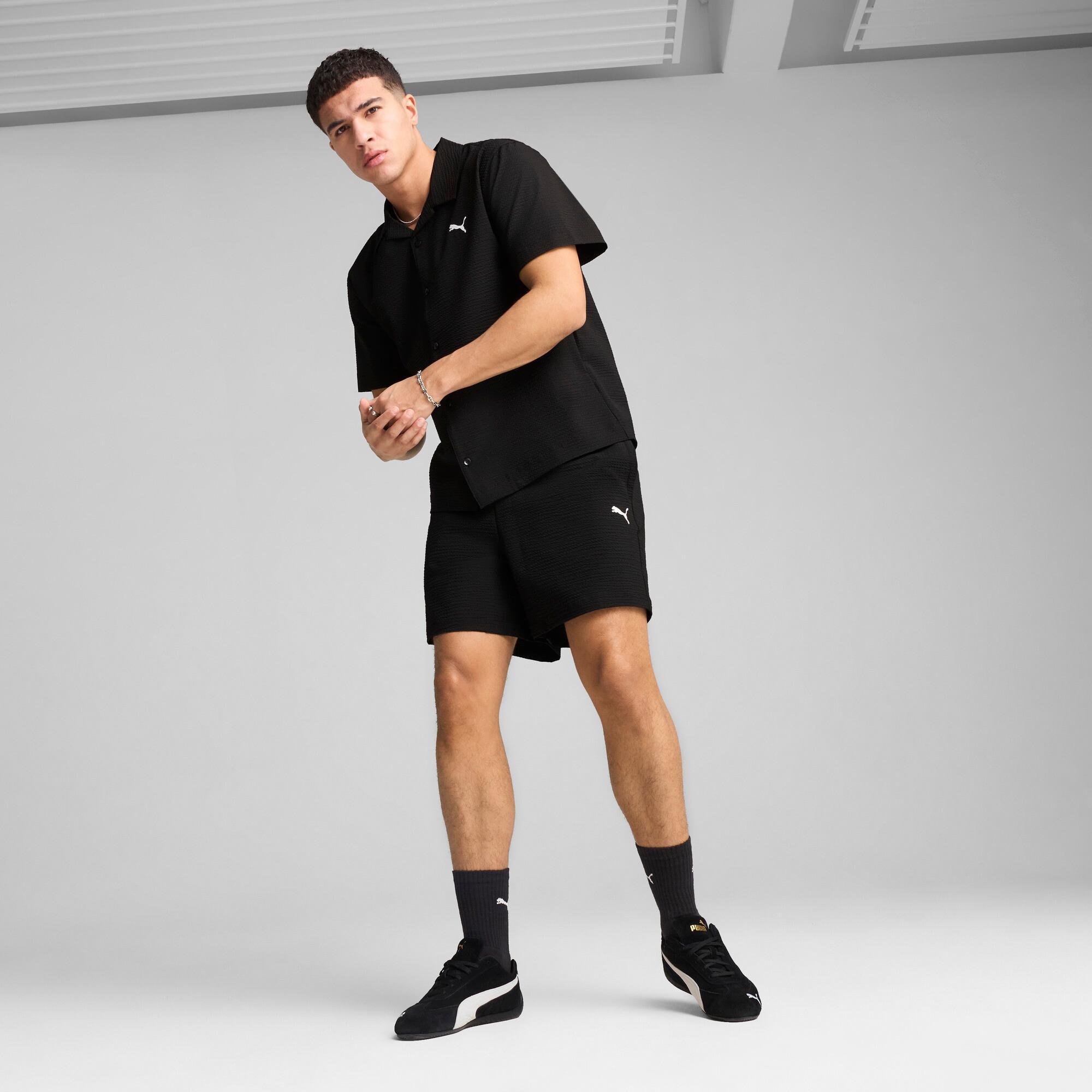 PUMA WARDROBE ESSENTIALS Men's Seersucker Relaxed 6" Shorts Product Image