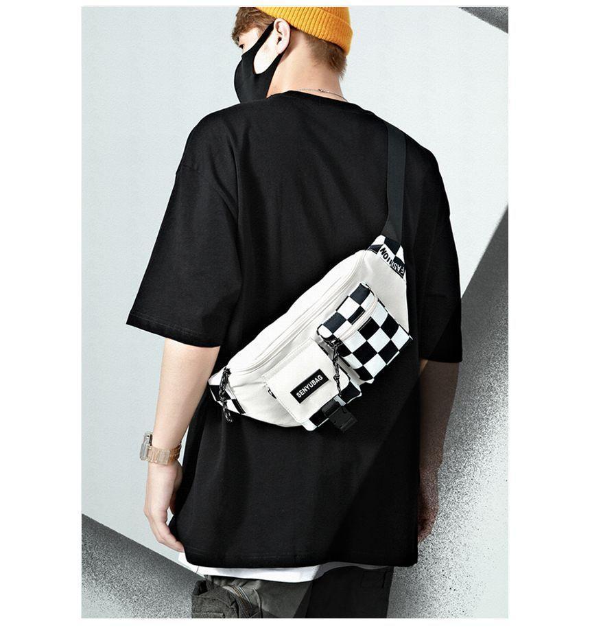 Checker Print Panel Belt Bag Product Image