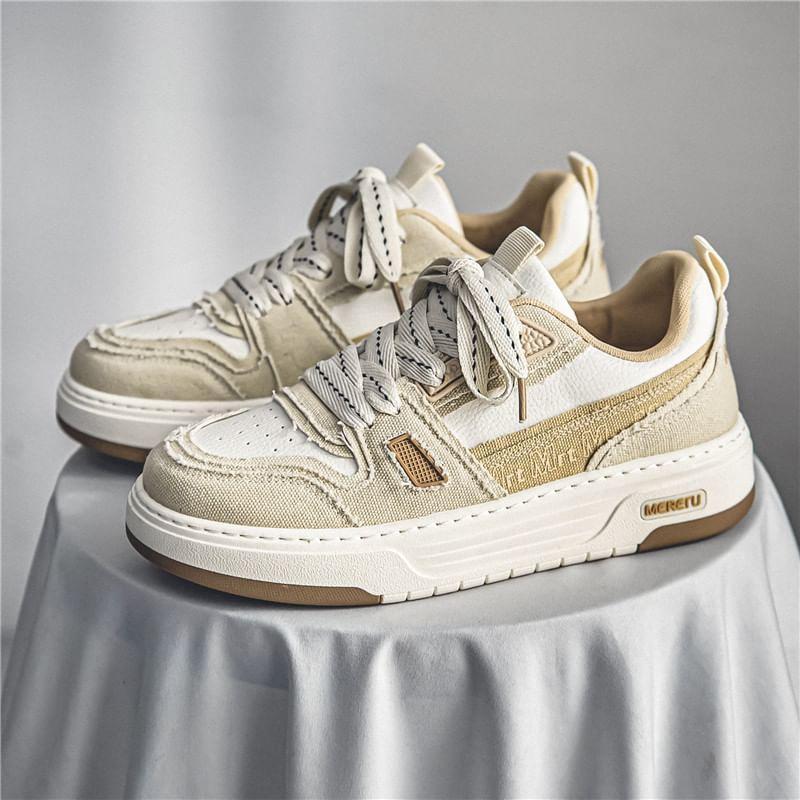 Lettering Lace-Up Platform Sneakers Product Image
