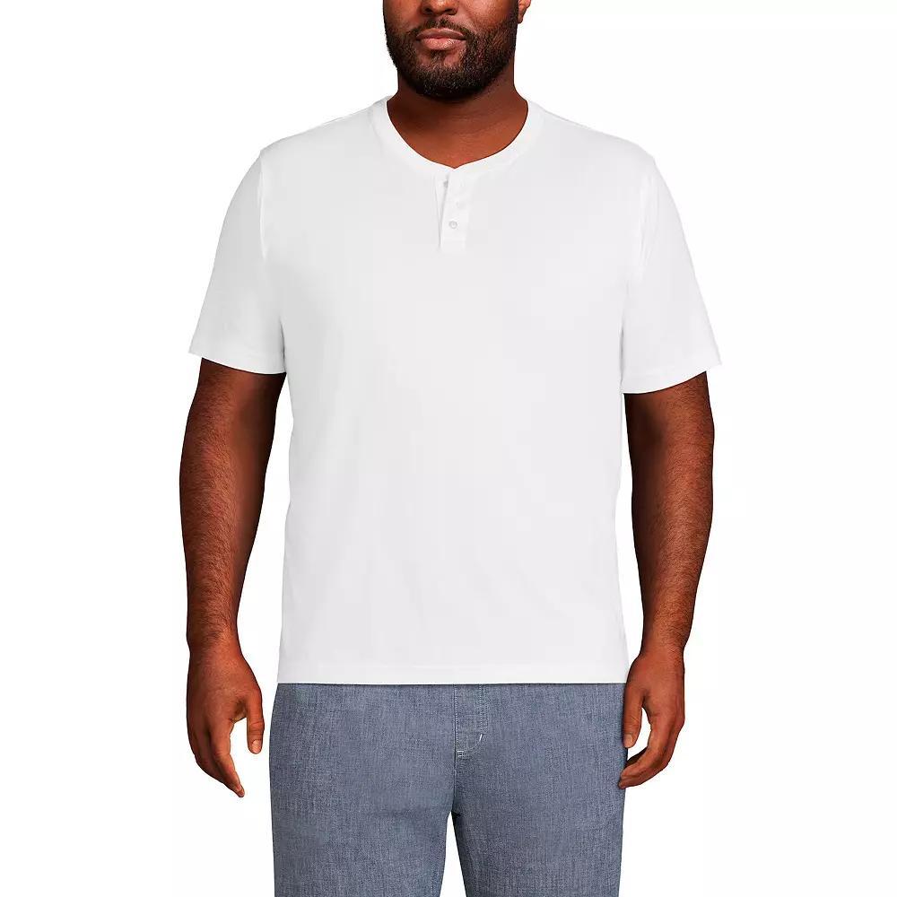Big & Tall Lands' End Short Sleeve Super-T Henley Shirt, Men's, Size: 3XL Tall, Radiant Blue Product Image