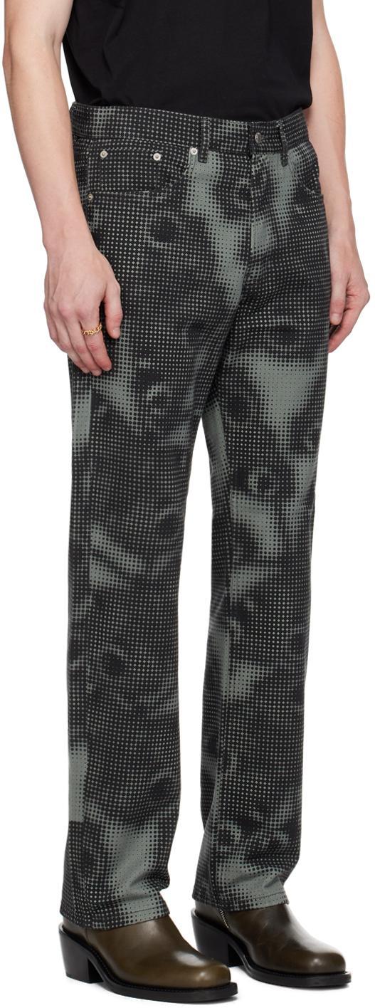 DRIES VAN NOTEN Black & Green Pattern Jeans In 901 Anthracite Product Image