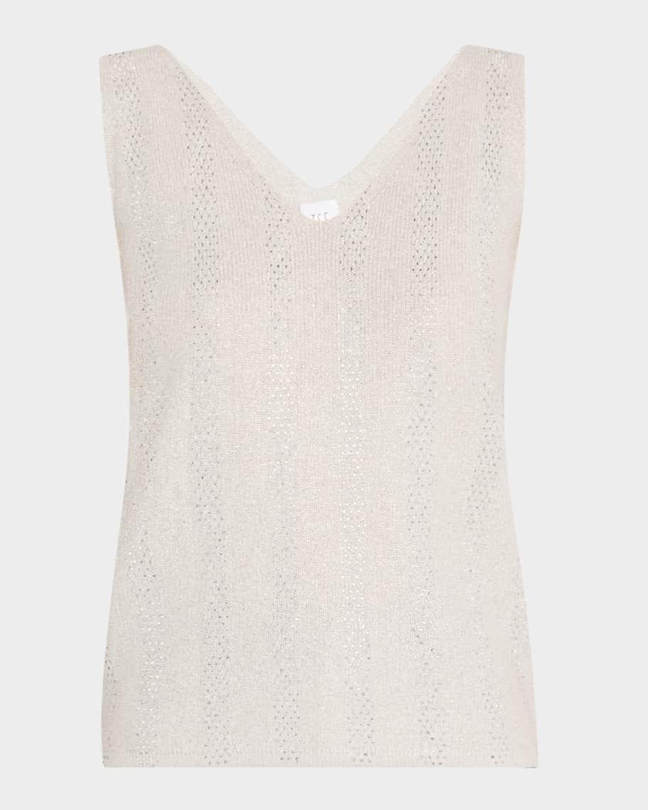 Rhinestone-Embellished Cotton Tank Product Image