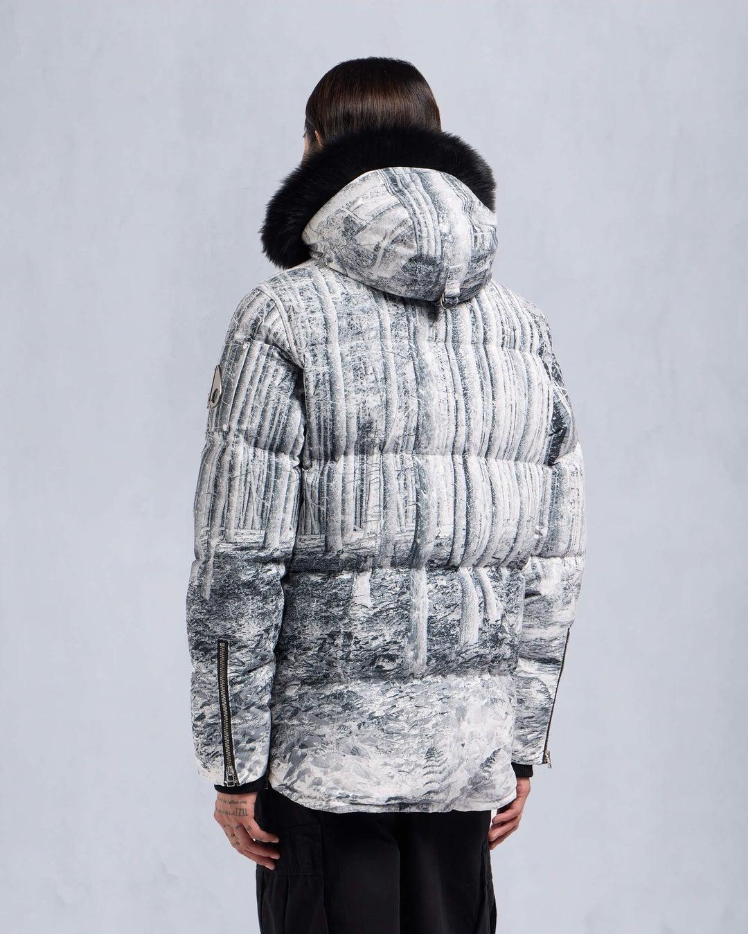 Moose Knuckles Mens Original 3Q Jacket in Forest Print with Black Shearling Product Image