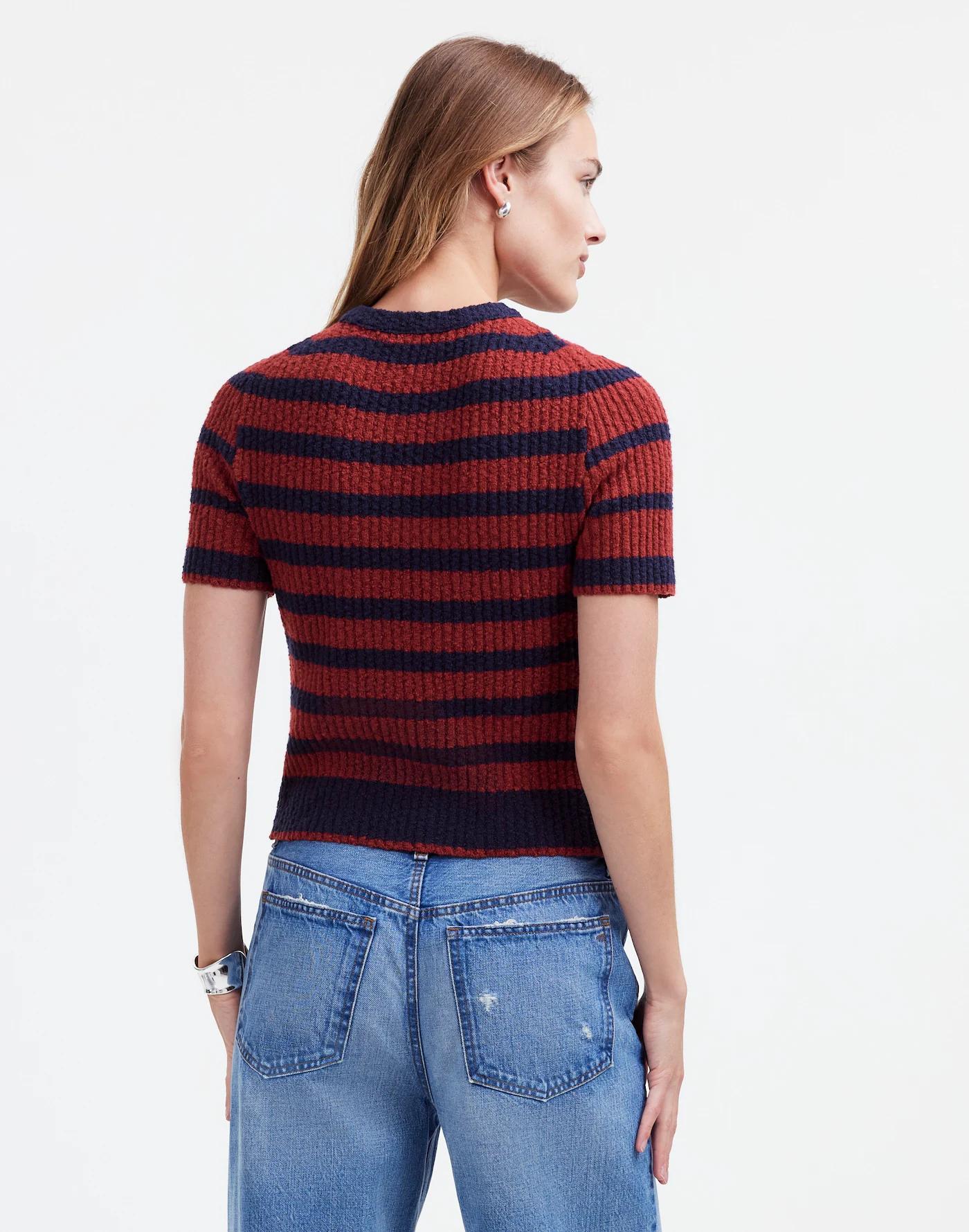 Bouclé-Knit Crewneck Sweater Tee Product Image