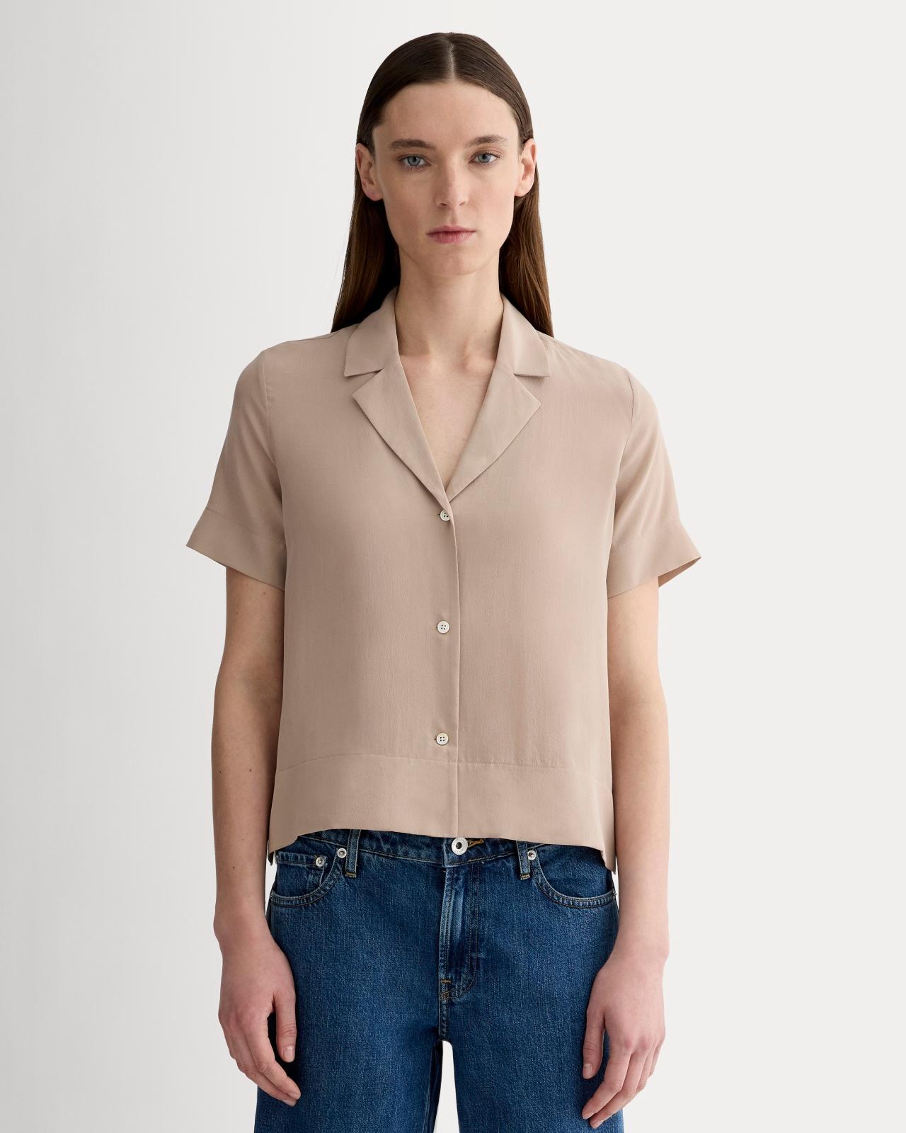 The Notch Shirt in Washable Silk Product Image