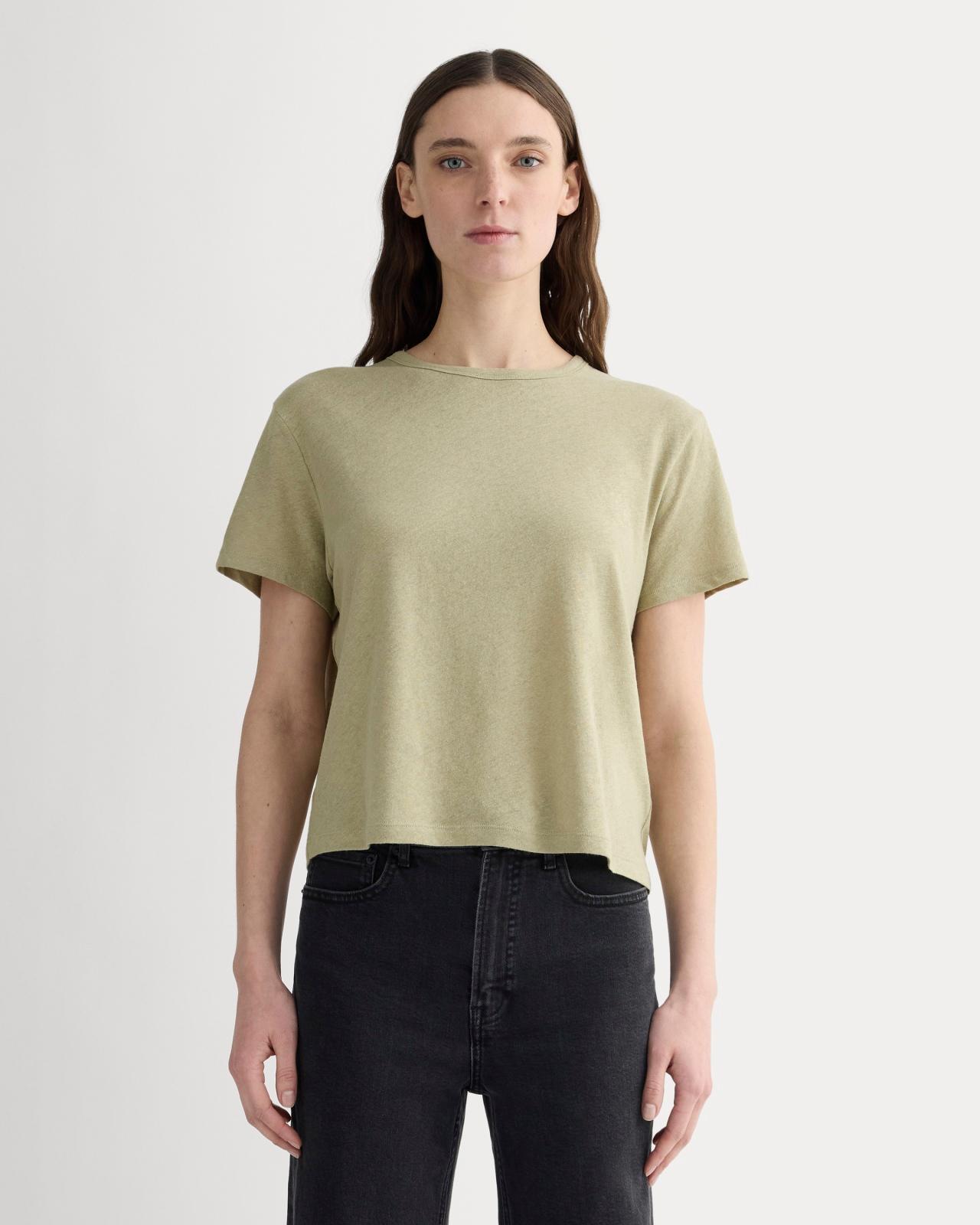 The Box-Cut Tee in Cotton Linen Product Image