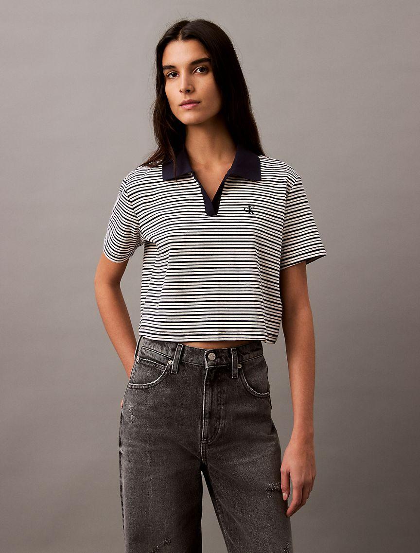 Cotton Contour Rib Polo Tee Product Image