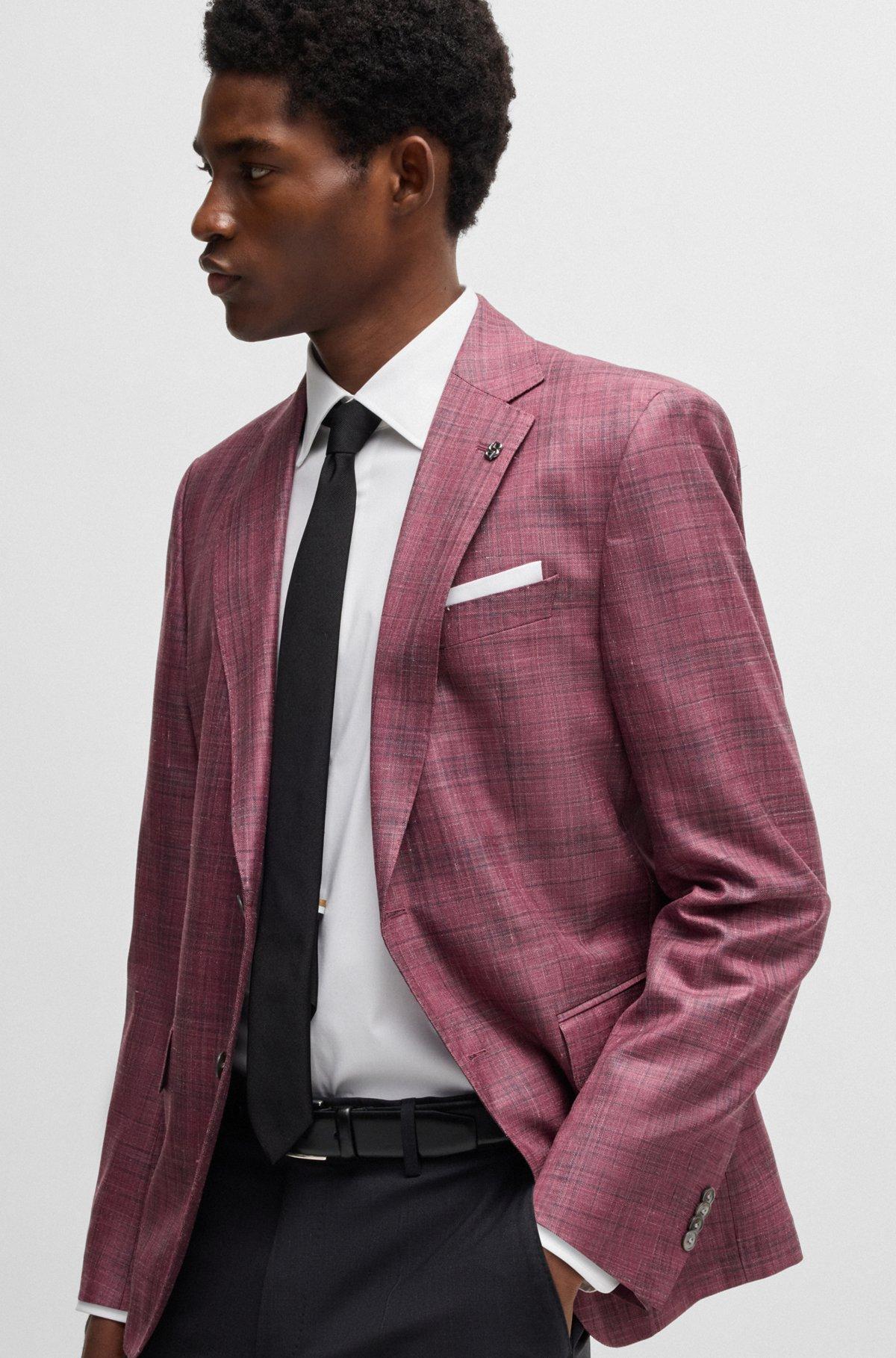 Slim-fit shirt in easy-iron stretch-cotton poplin Product Image