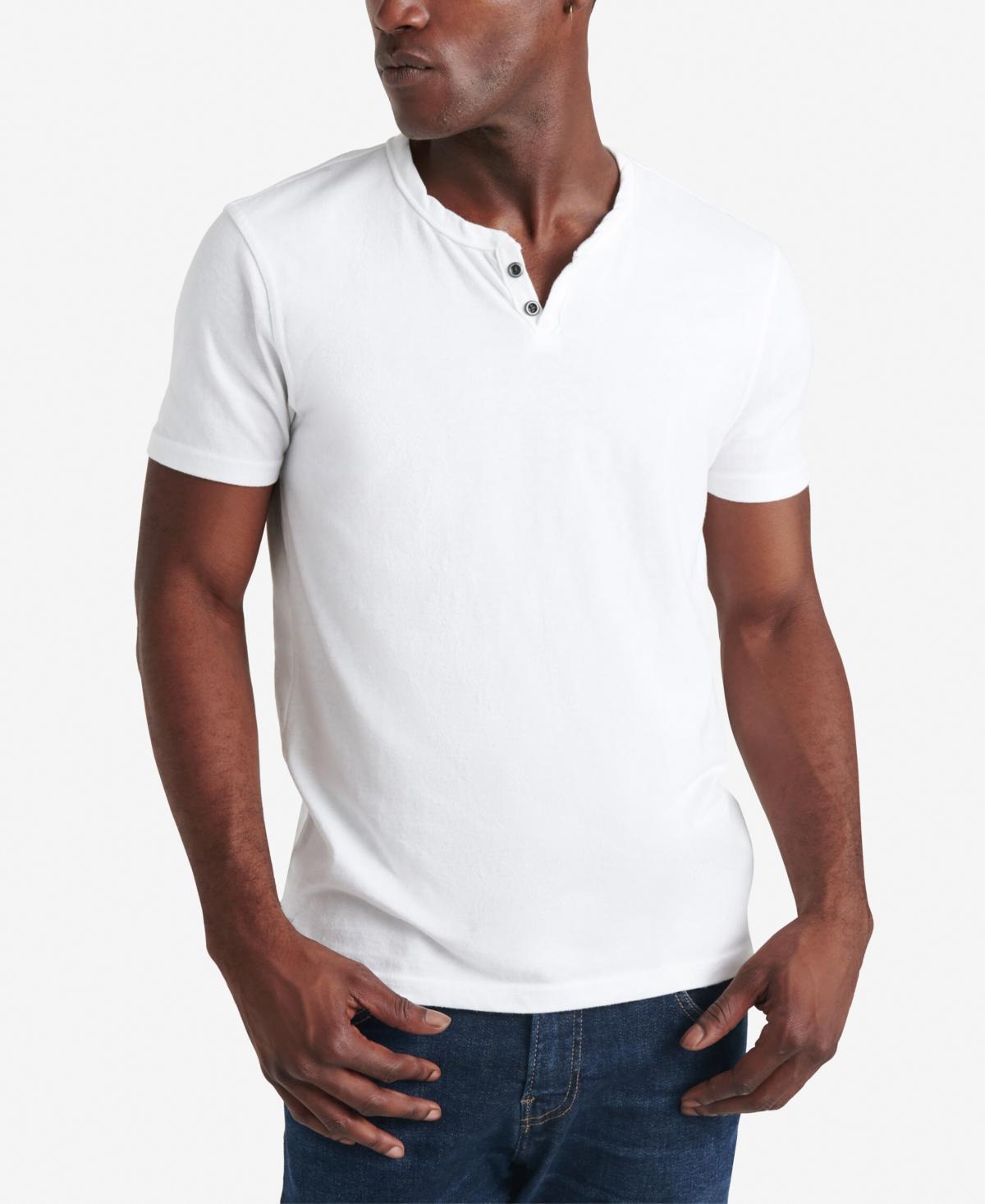 Lucky Brand Short Sleeve Button Notch Neck Venice Burnout T Product Image