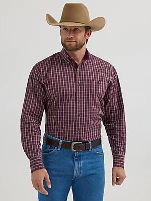 Wrangler® George Strait™ Long Sleeve Button Down One Pocket Shirt | Men's SHIRTS | Wrangler® Product Image