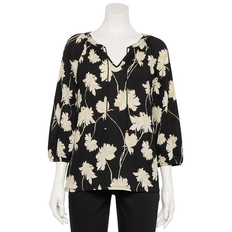 Womens Croft & Barrow 3/4-Sleeve Peasant Top Product Image