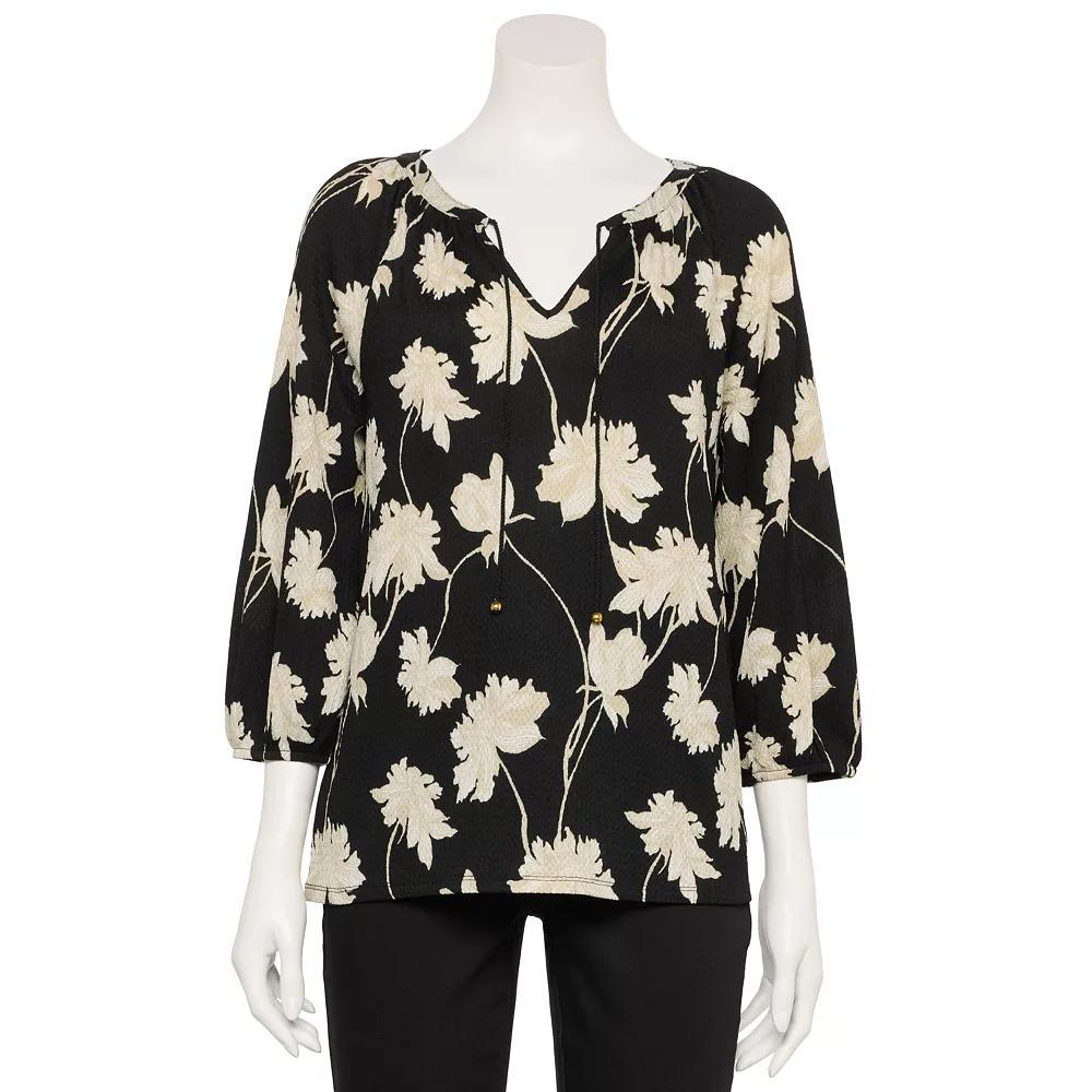Womens Croft & Barrow 3/4-Sleeve Peasant Top Product Image