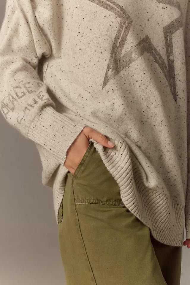 Pilcro Cashmere Speckled Star Motif Sweater Product Image