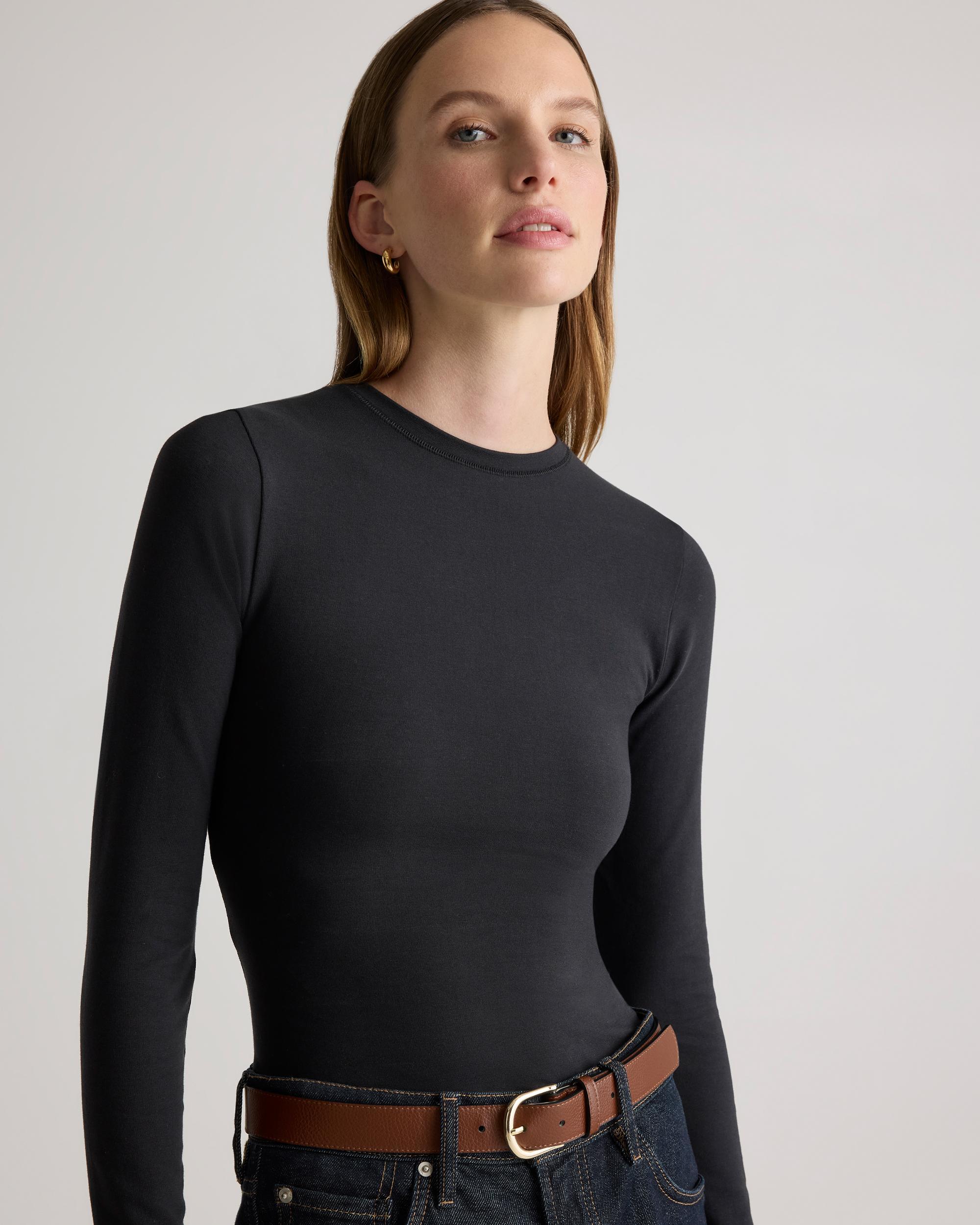 Quince | Women's Stretch Cotton Jersey Fitted Long Sleeve T-Shirt Size XS, Organic Cotton Product Image