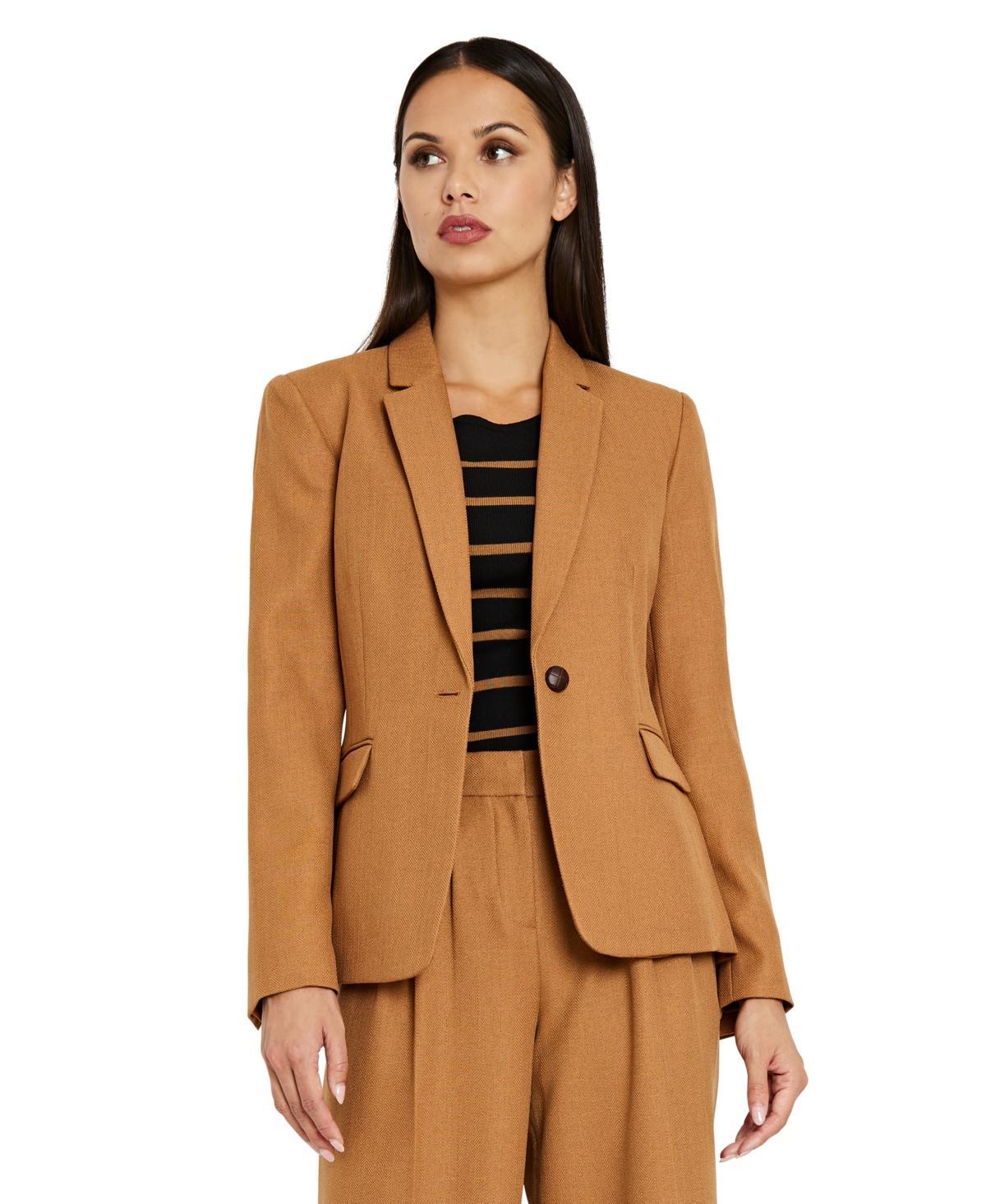 Tahari Asl Womens Peak-Lapel Single-Button Long-Sleeve Blazer Product Image