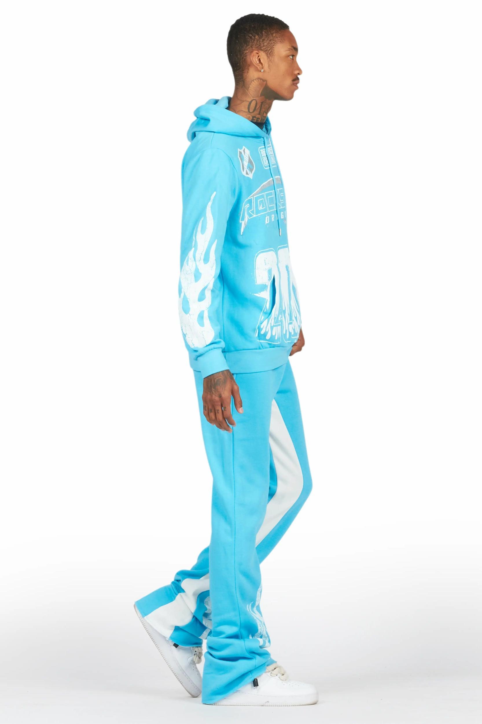 Amos Blue Hoodie/Baggy Track Pant Set Male Product Image