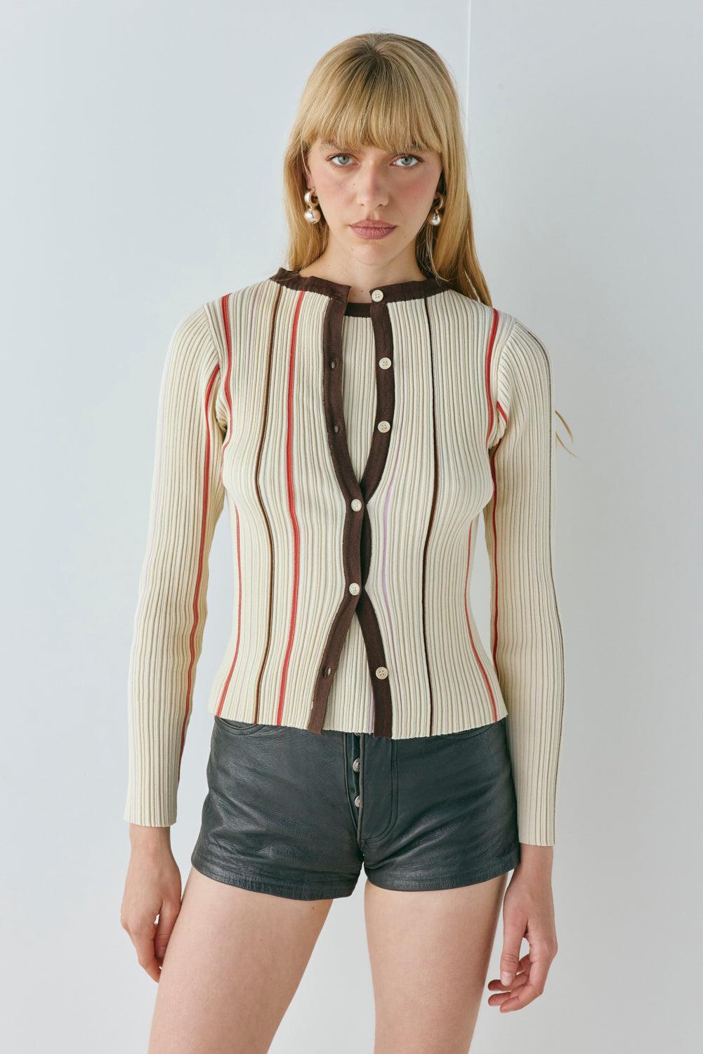 Frances Knit Top Stripe Product Image