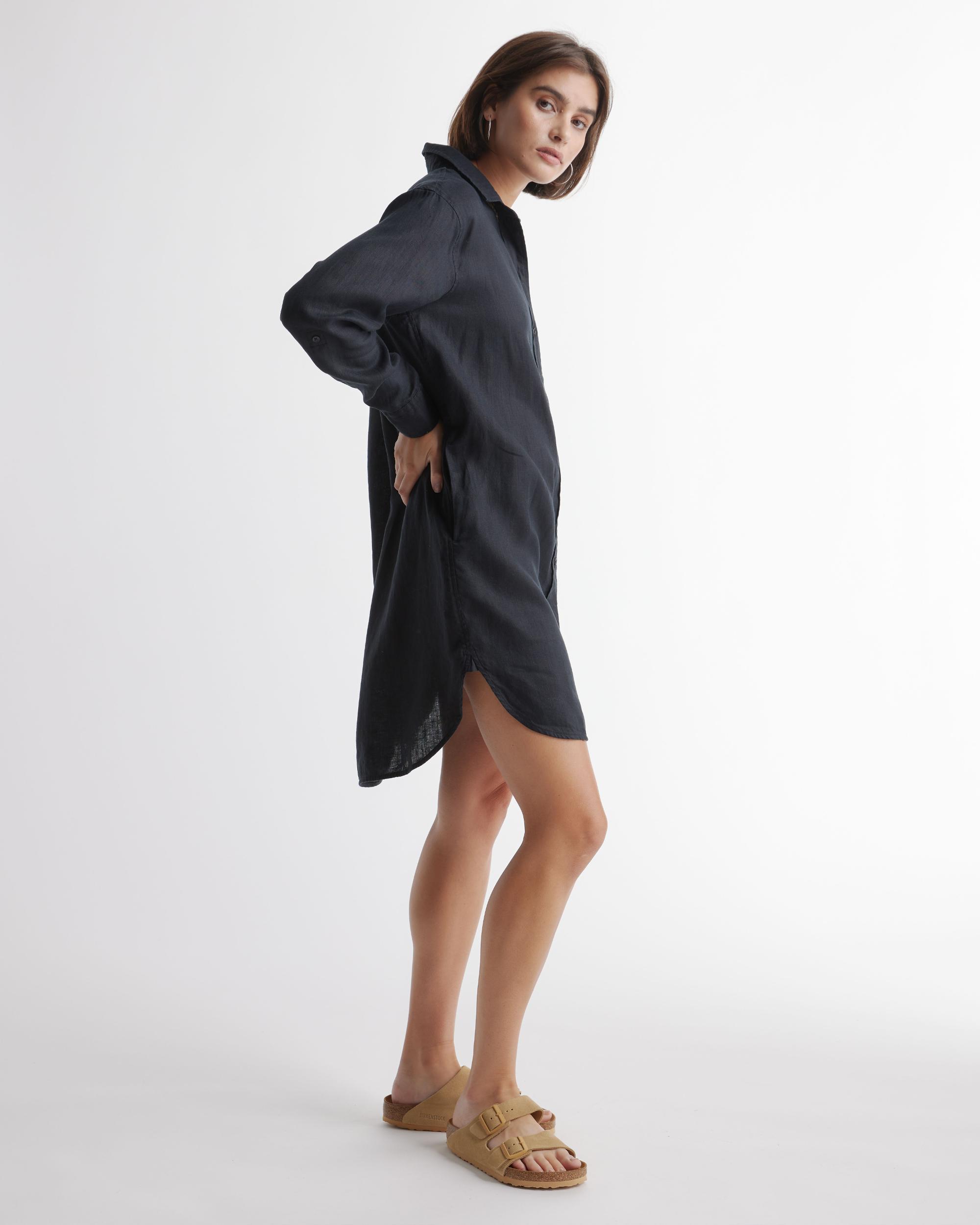 Quince | Women's 100% European Linen Shirt Dress Size XS, Organic Linen Product Image