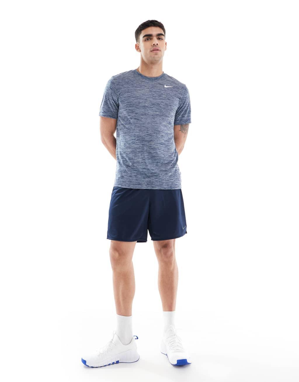 Nike Training Dri-Fit Reset space dye t-shirt in blue Product Image