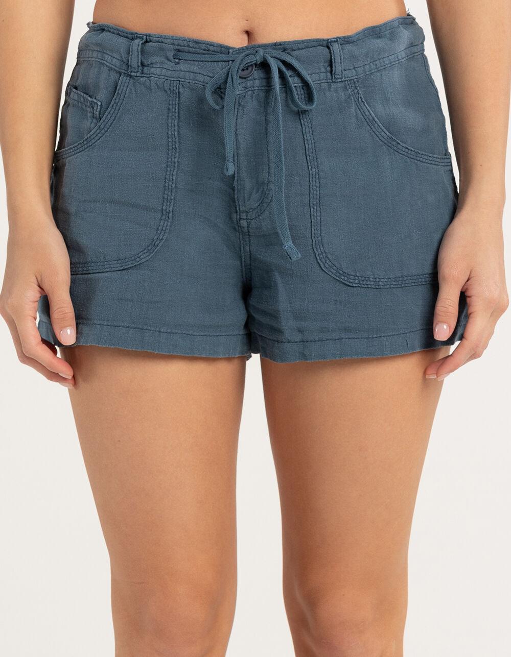 BDG Urban Outfitters Linen 5 Pocket Womens Shorts - SLATE BLUE Product Image