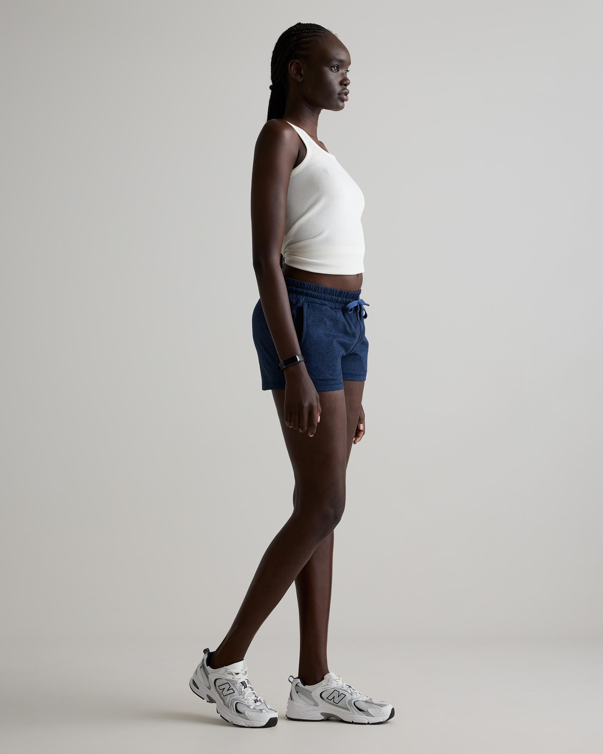 Quince | Women's Super Soft Performance Shorts in Navy, Flowknit Activewear, Size XL, Recycled Polyester Product Image