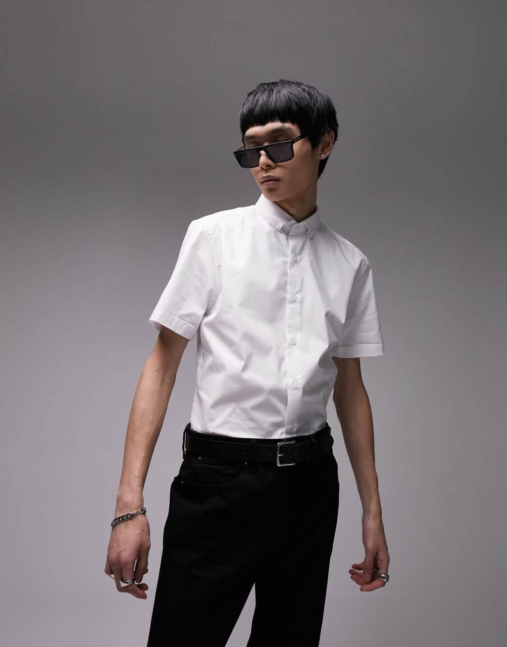Topman short sleeve stretch skinny smart shirt Product Image