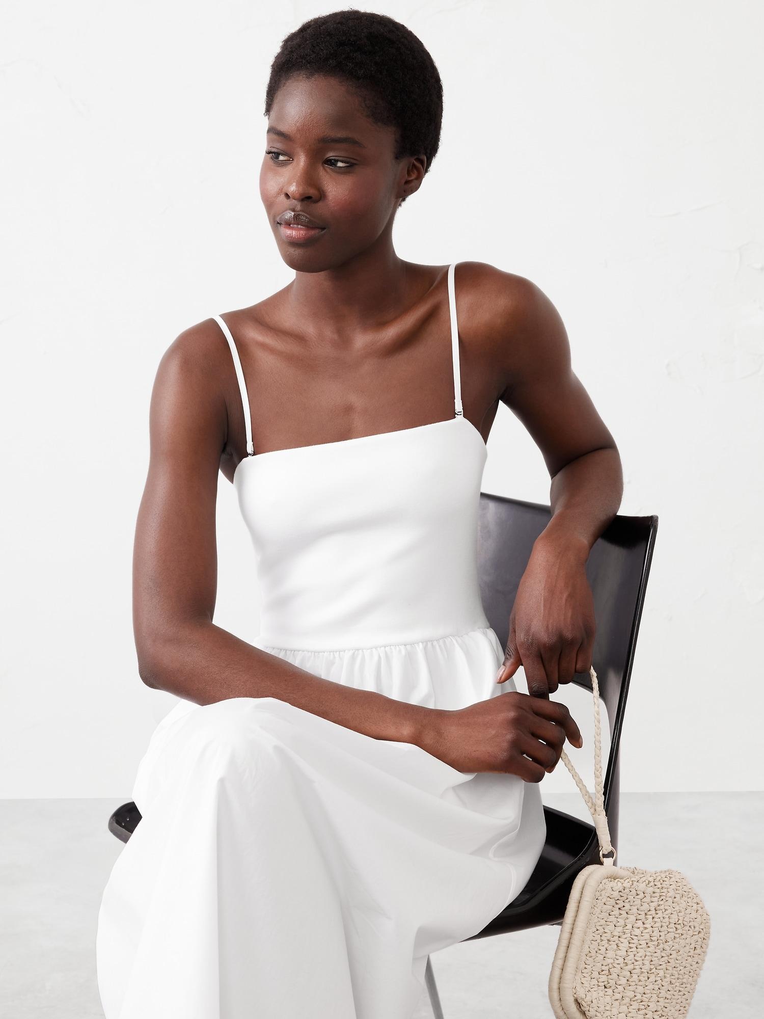 Strappy Mixed Media Midi Dress Product Image