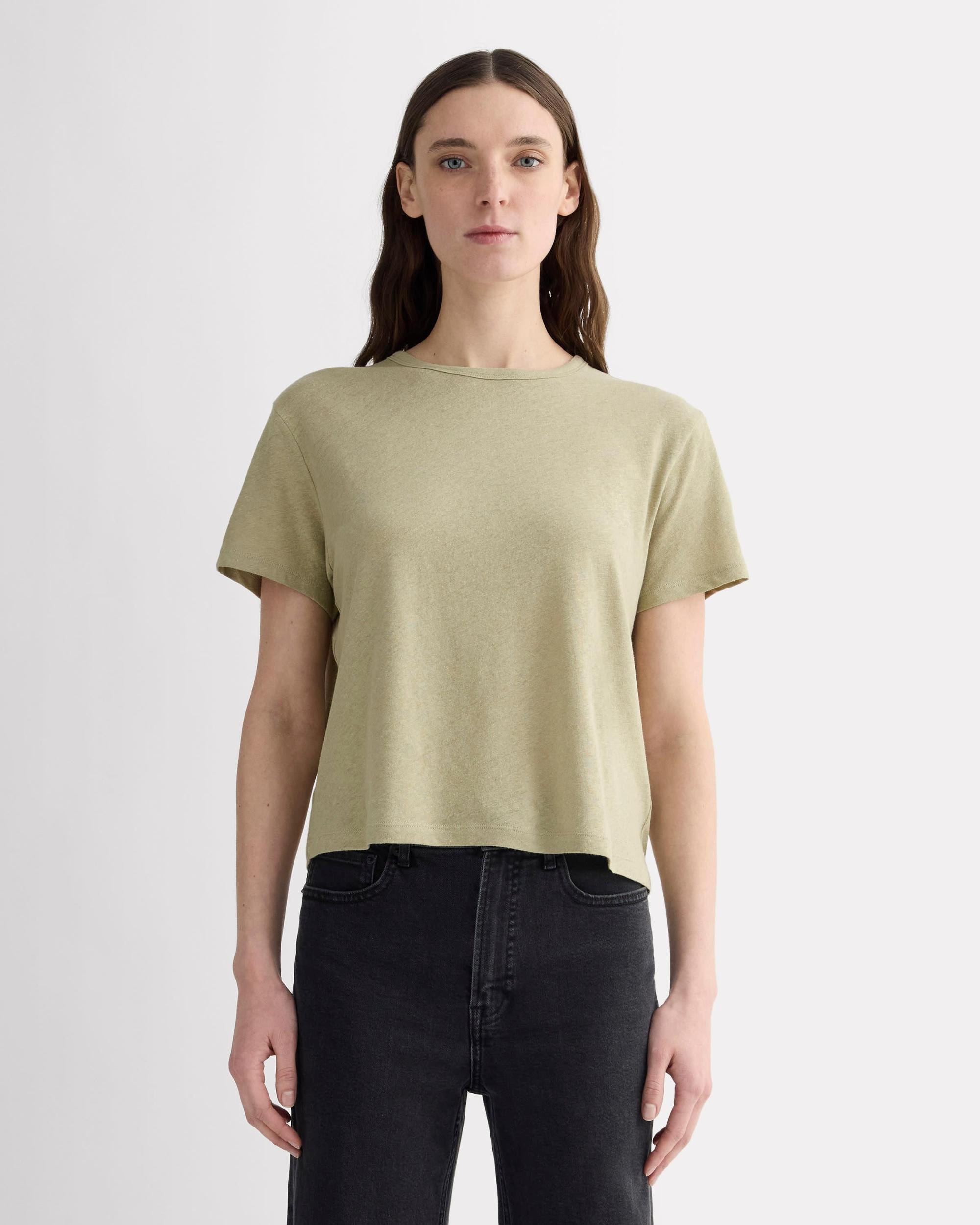 The Box-Cut Tee in Cotton Linen Product Image