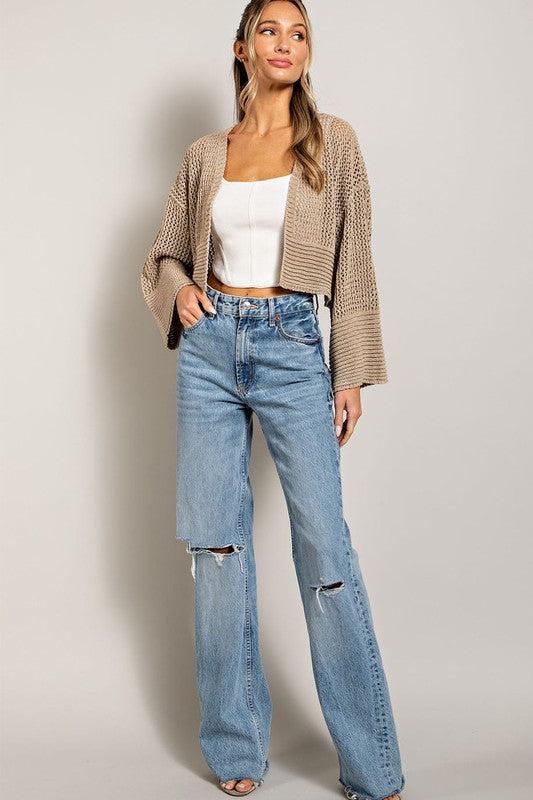 Eyelet Knit Cardigan Product Image