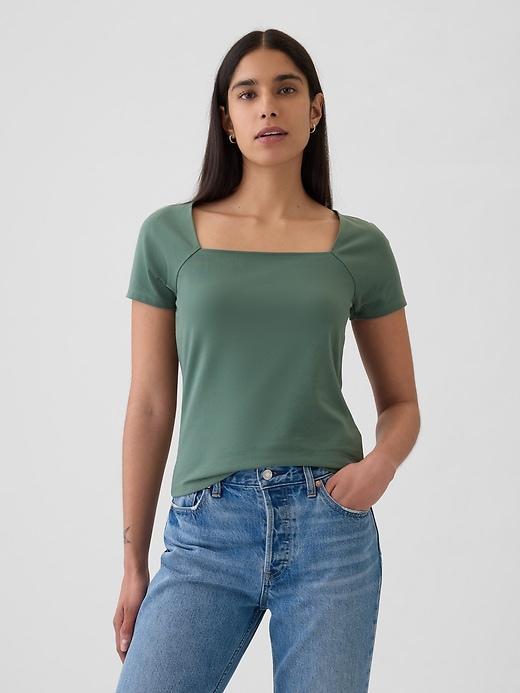 Compact Jersey Square-Neck Shirt Product Image