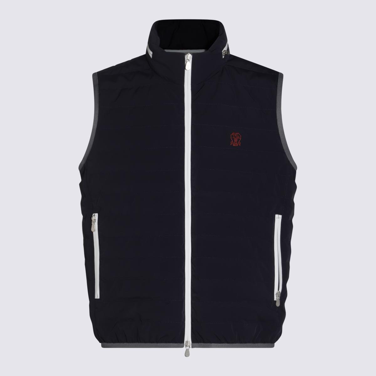 BRUNELLO CUCINELLI Navy Blue Down Jacket Product Image