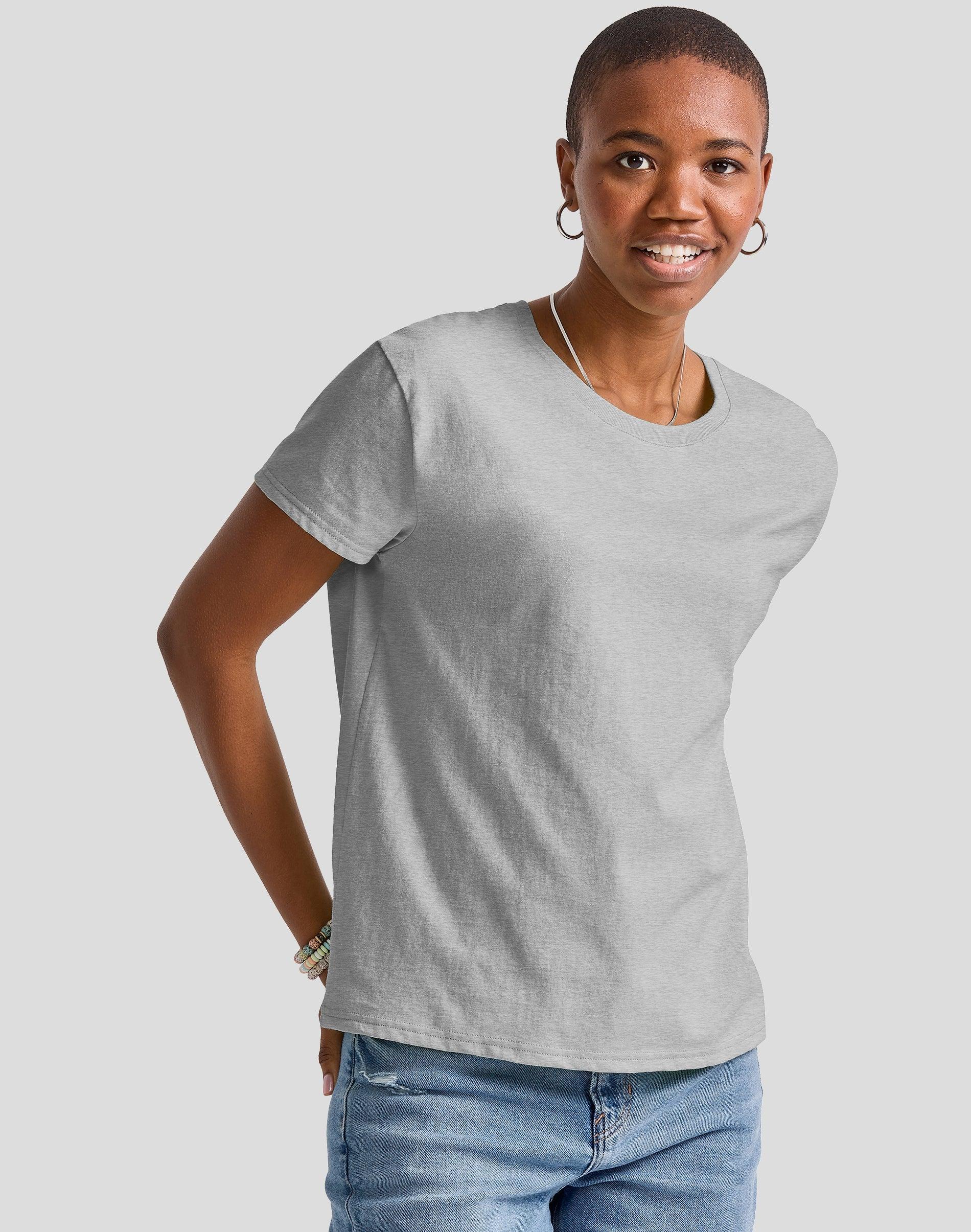 Hanes Essentials Womens Cotton T-Shirt, Oversized Fit Happy Spring Green M Product Image