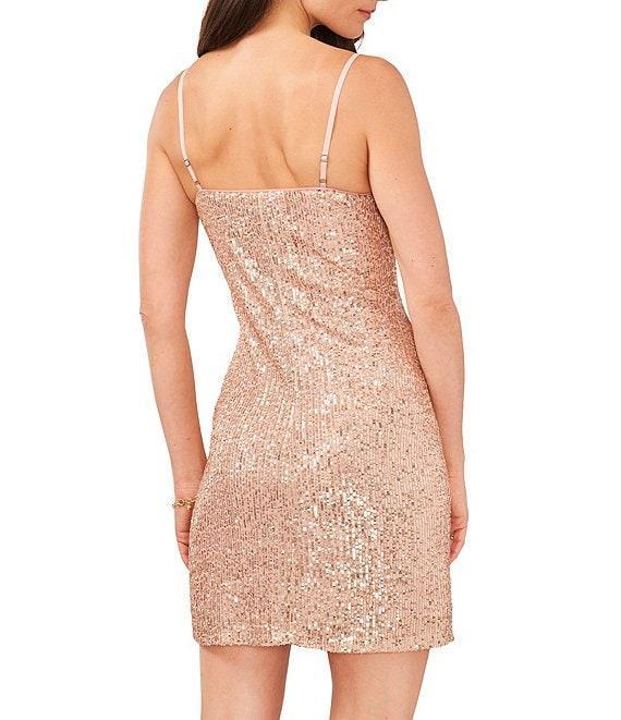 1. STATE Sleeveless V-Neck Sequin Mini Dress Product Image